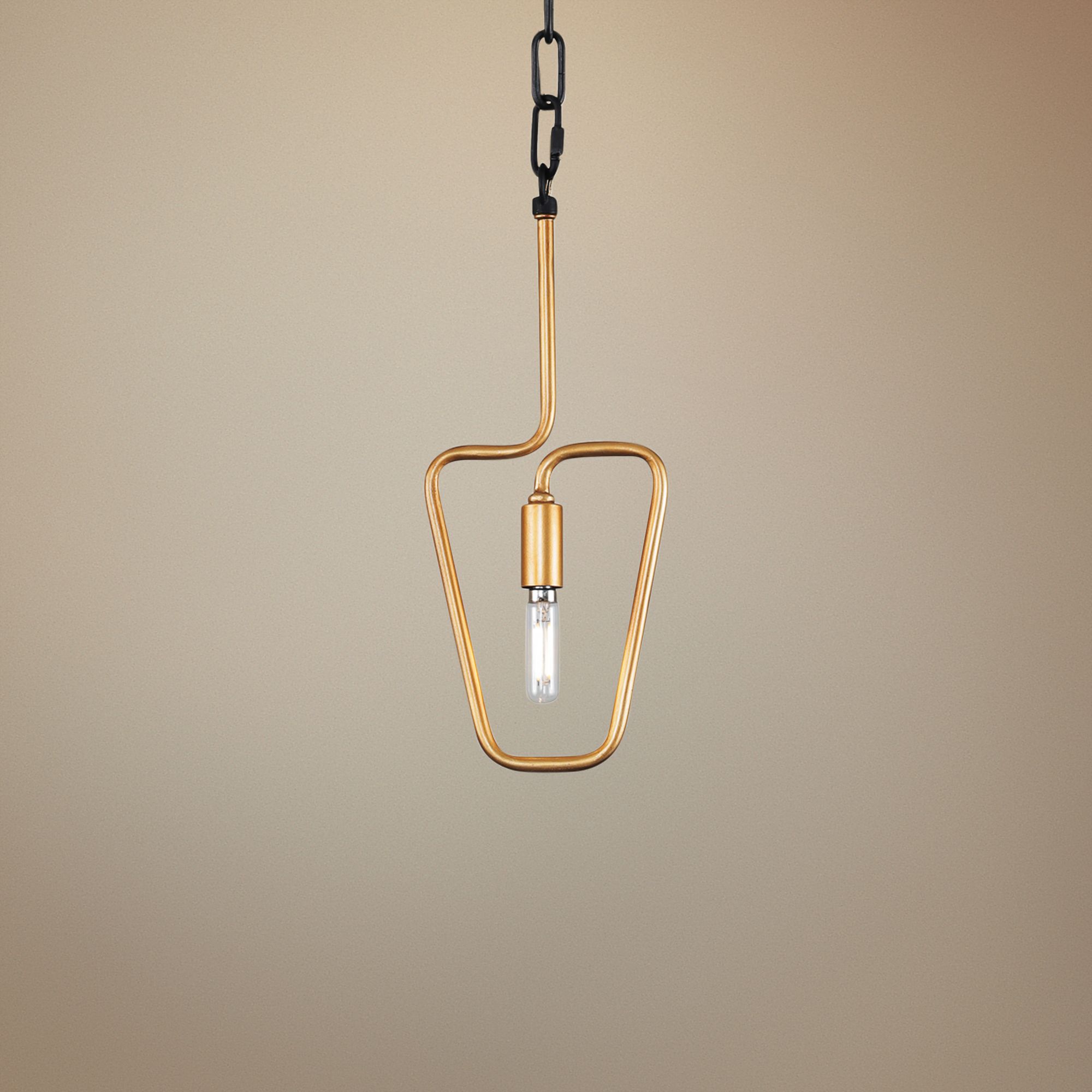 Varaluz Triangulo 5 1/2"W Aged Gold and Carbon Mini Pendant