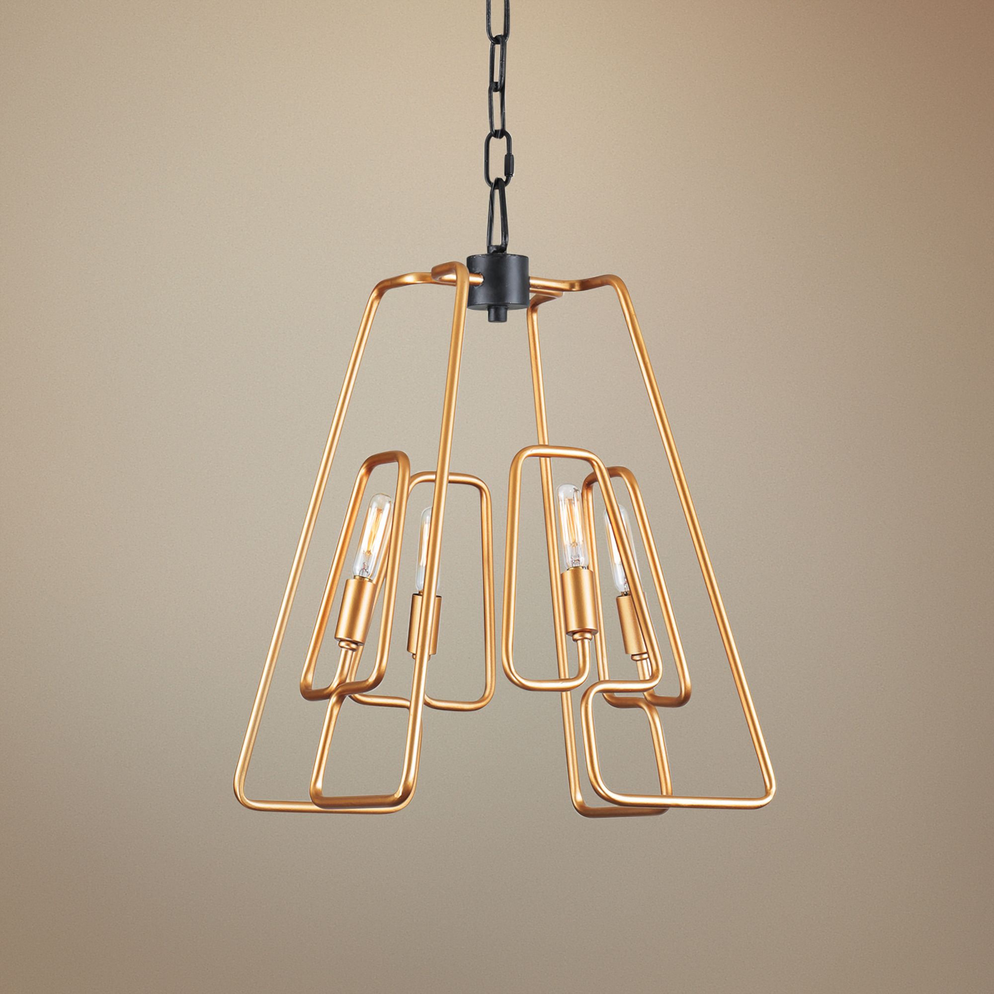 Varaluz Triangulo 13 1/4"W Gold and Carbon 4-Light Pendant