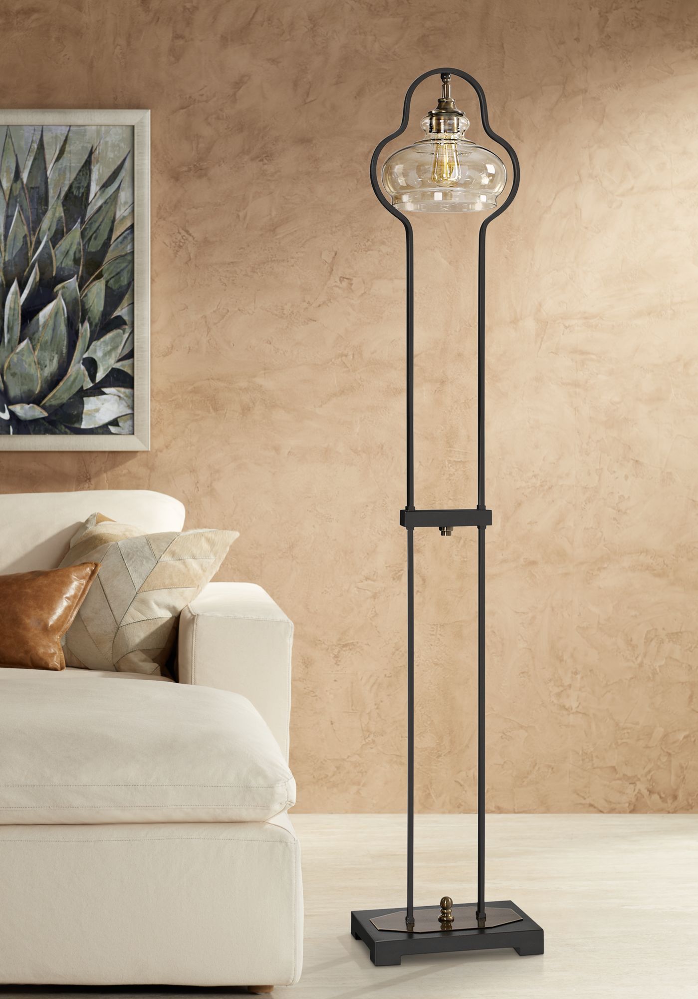 Uttermost 66" High Cotulla Aged Black Finish Floor Lamp