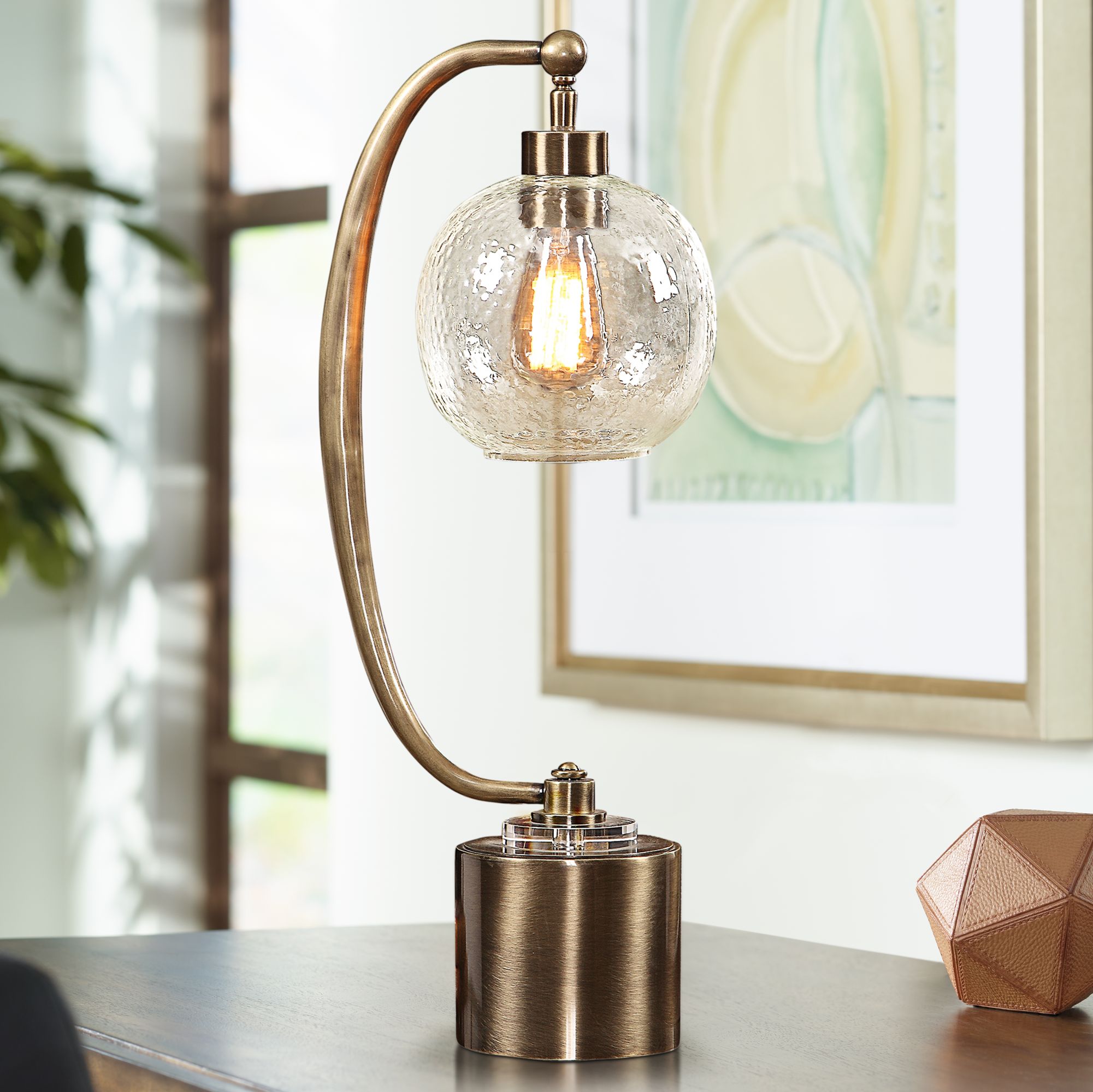 Uttermost Gacinia Plated Antique Brass Desk Lamp