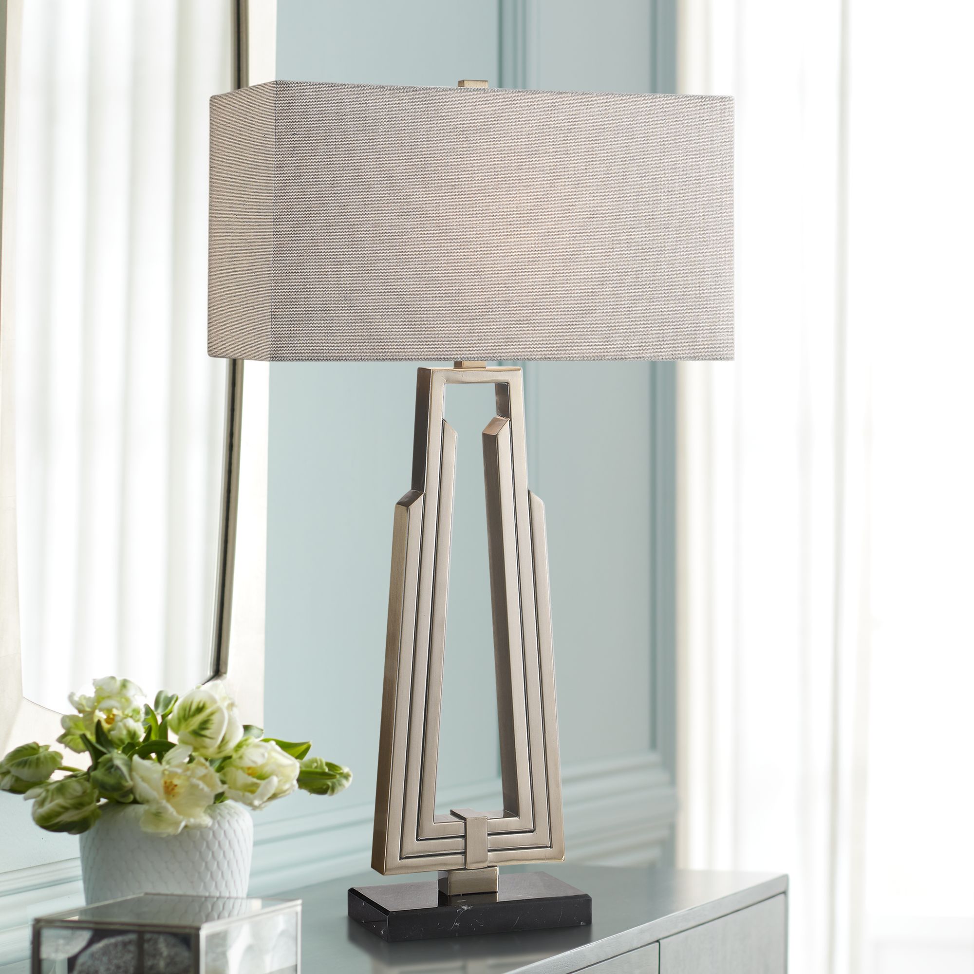 Uttermost Alvar Antiqued Nickel Plated Table Lamp