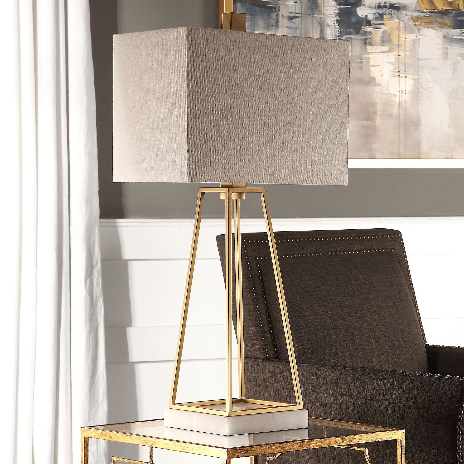 Uttermost Mackean Plated Metallic Gold Table Lamp