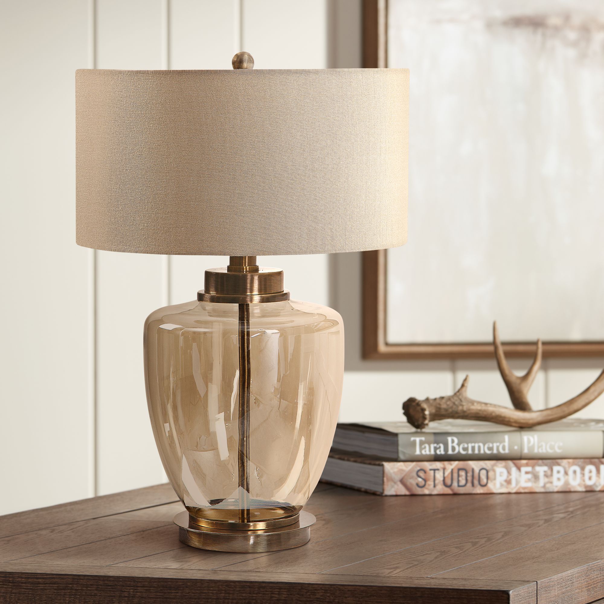 Uttermost Amadore Light Amber Glass Table Lamp