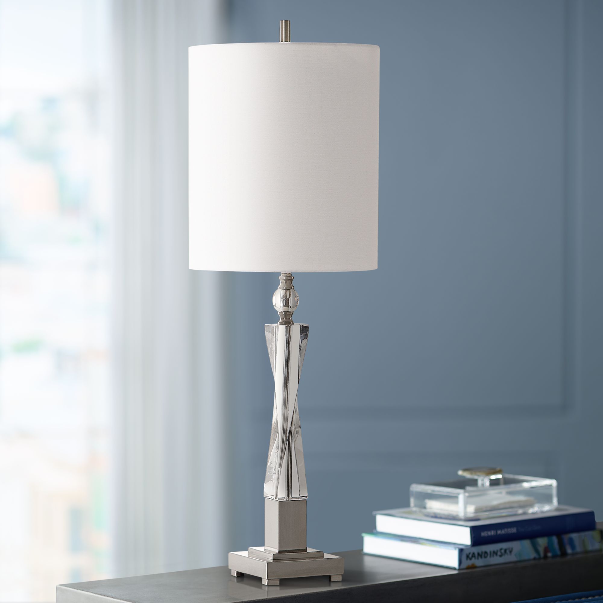 Uttermost Twyla Twisted Crystal Column Buffet Table Lamp