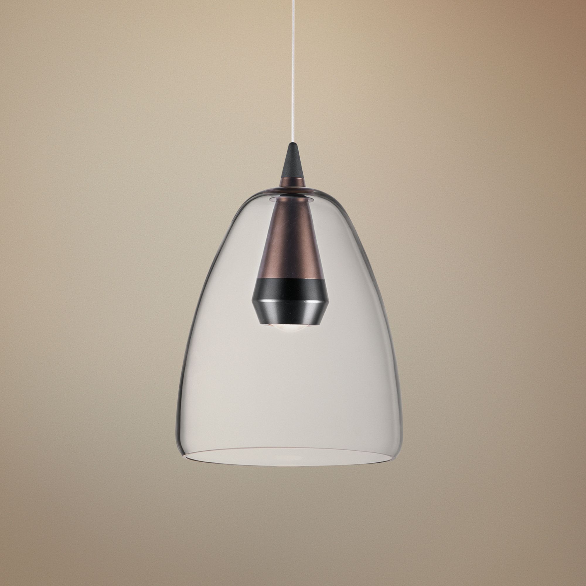 ET2 Sven 8" Wide Black and Coffee LED Mini Pendant