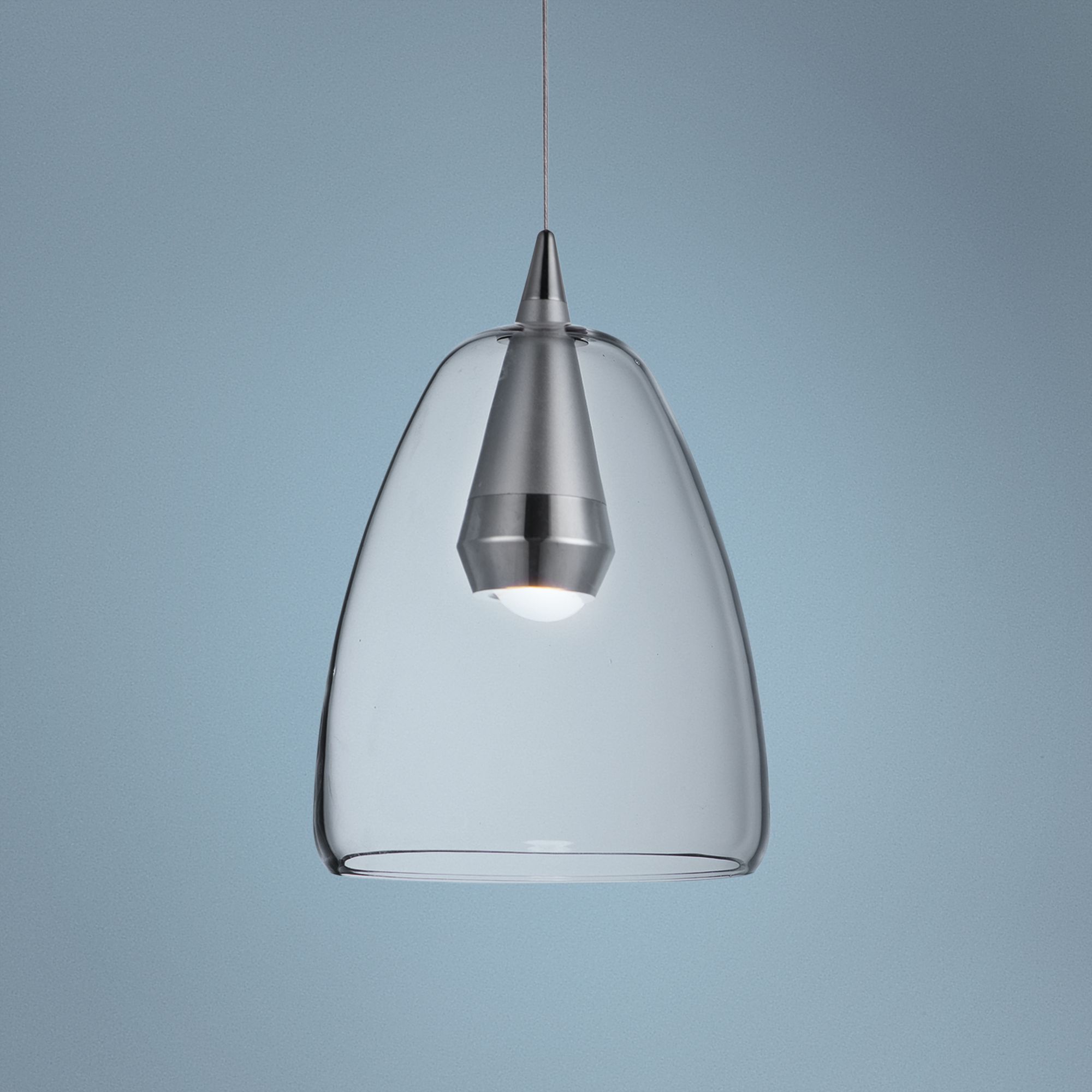 ET2 Sven 8" Wide Polished Chrome and Silver LED Mini Pendant