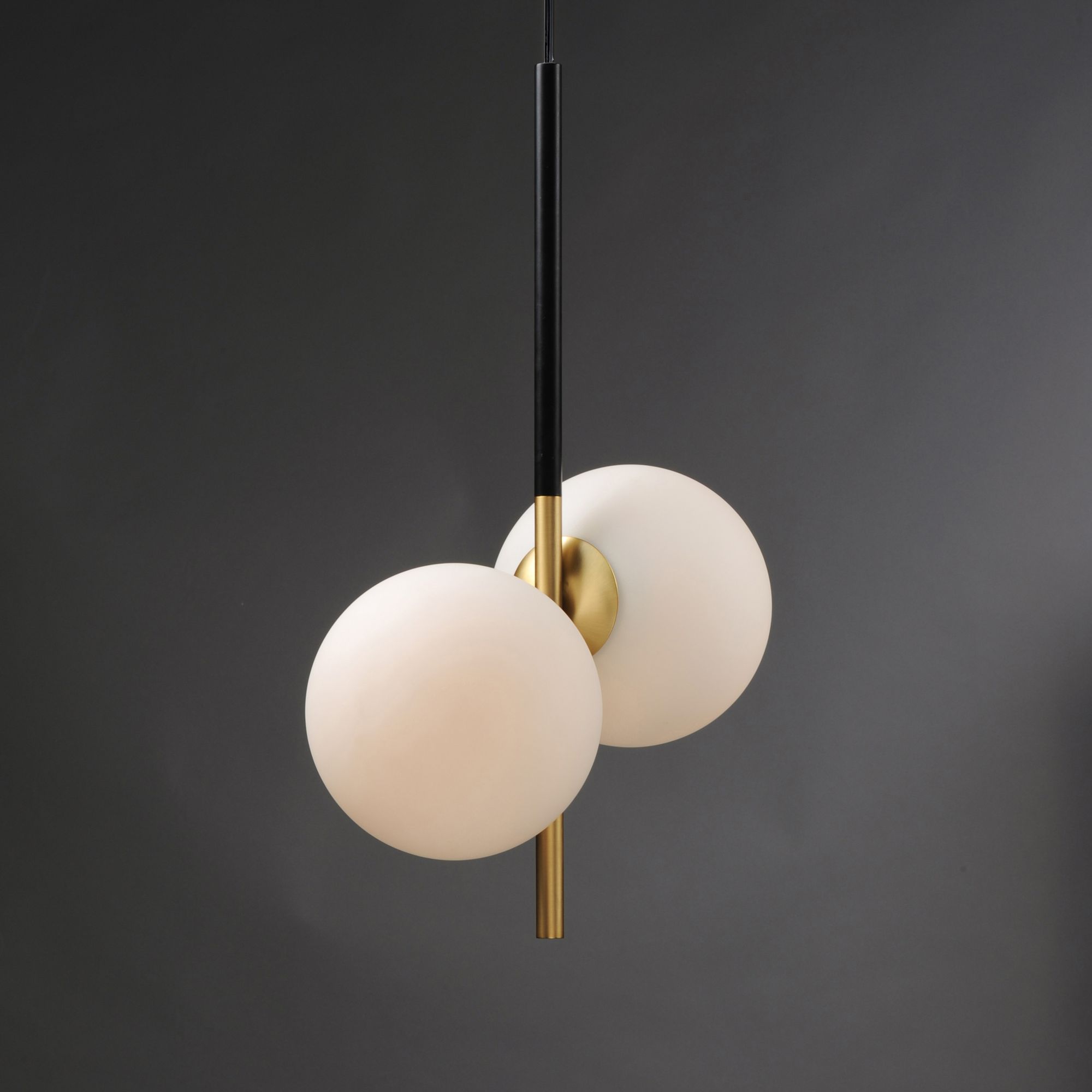 Maxim Vesper 20" Wide Satin Brass and Black 2-Light Pendant