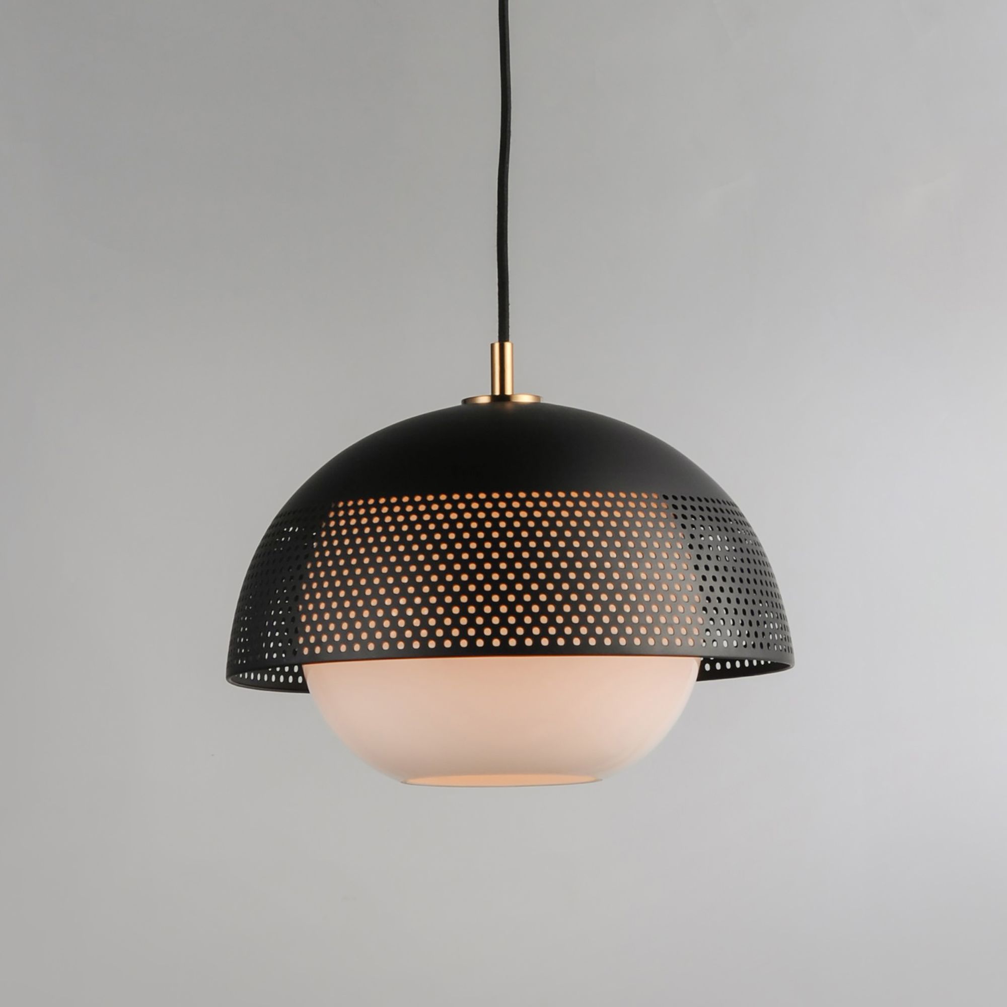 Maxim Perf 14 1/4" Wide Black and Satin Nickel Pendant Light