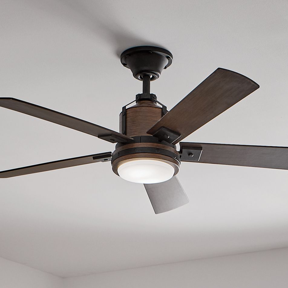 52 Kichler Colerne Auburn Stained Led Ceiling Fan