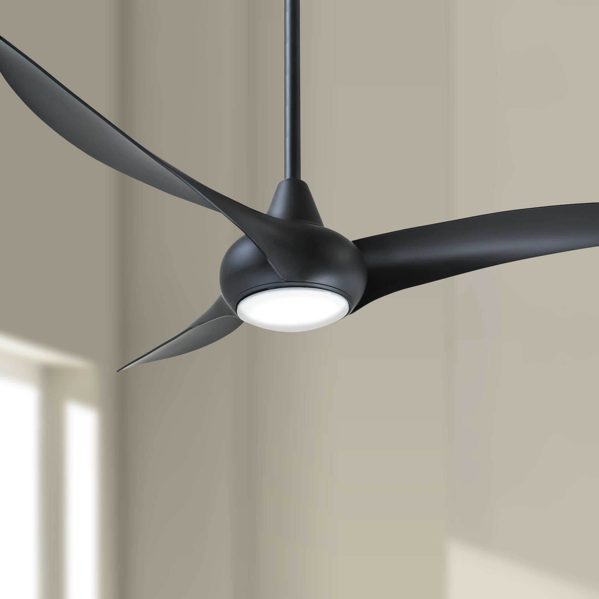 Black Contemporary Ceiling Fan With Light Kit Ceiling Fans
