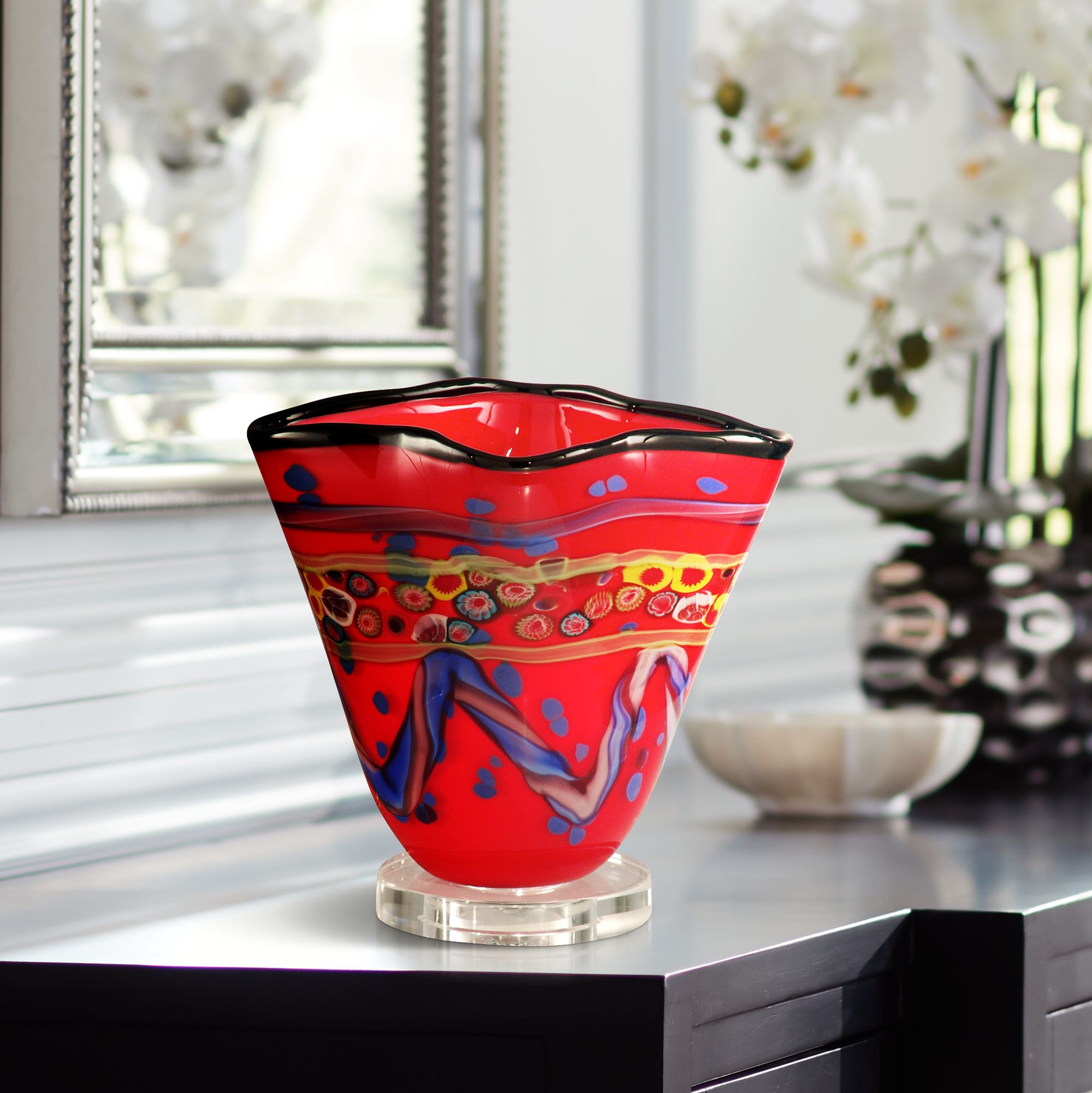 Dale Tiffany Rivera Red Accent Lamp