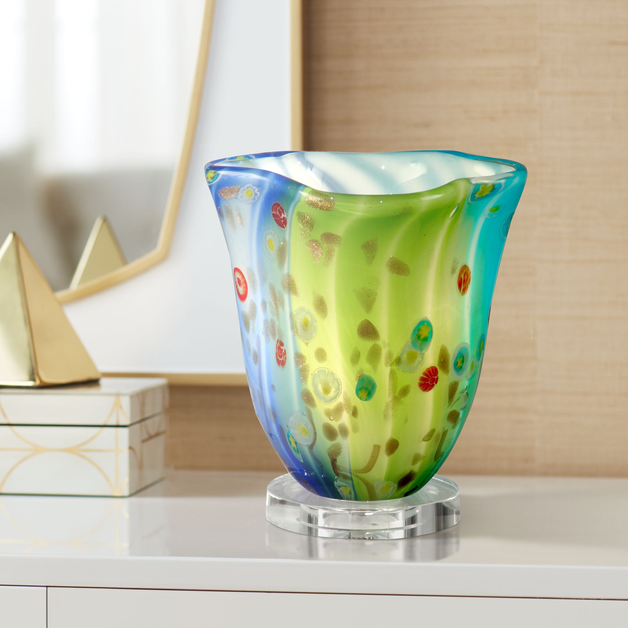 Dale Tiffany 10" High Morgan Glass Accent Lamp