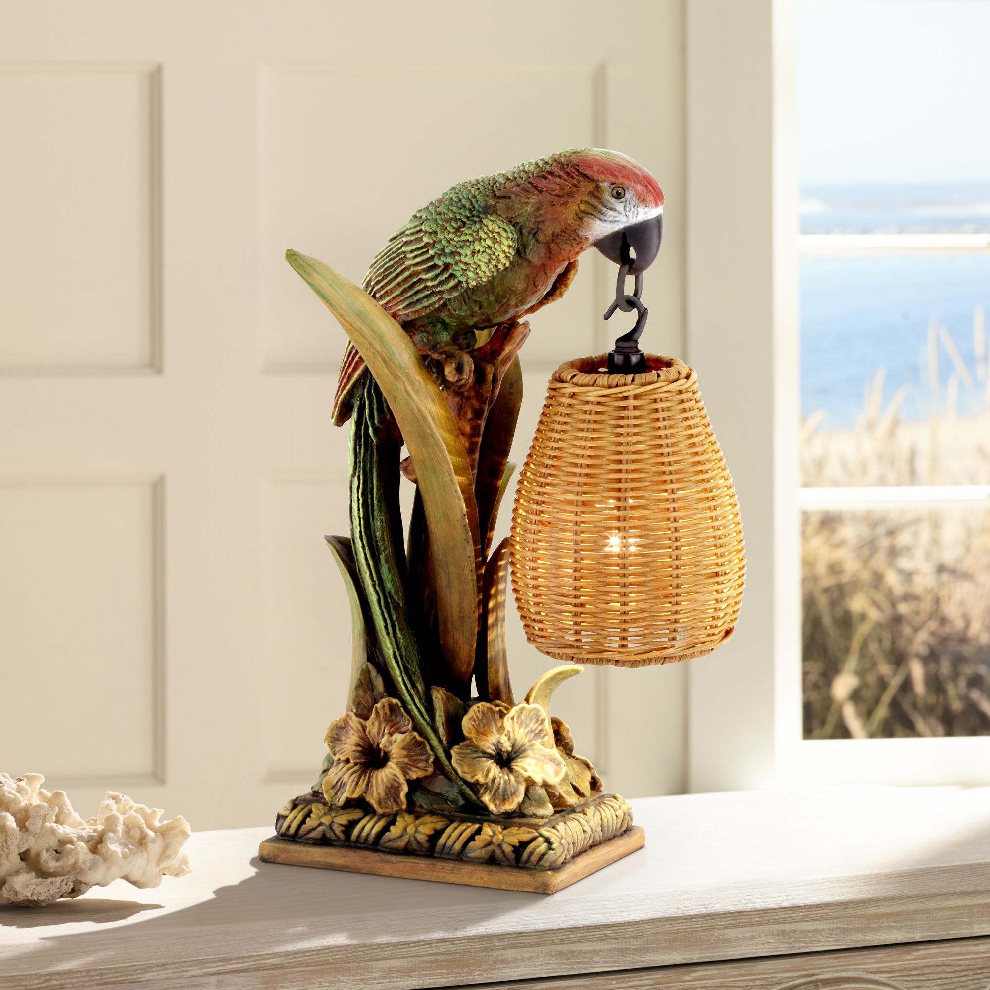 Kathy Ireland Parrot Paradise 16 1/2" High Lantern Table Lamp