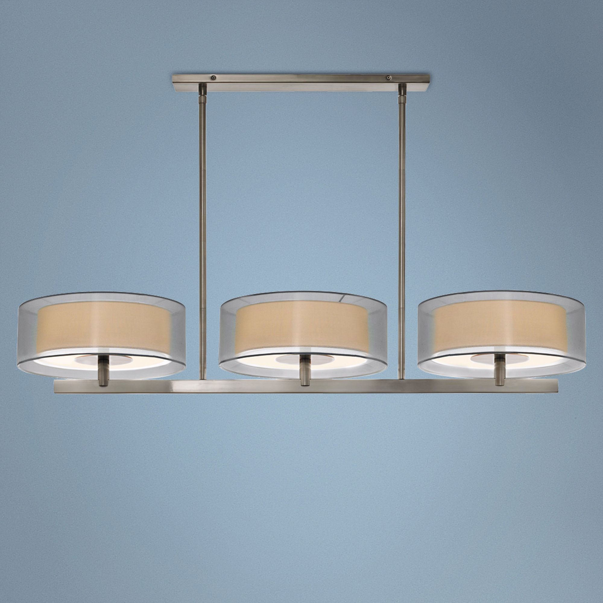 Sonneman Puri 48"W Satin Nickel Kitchen Island Light Pendant