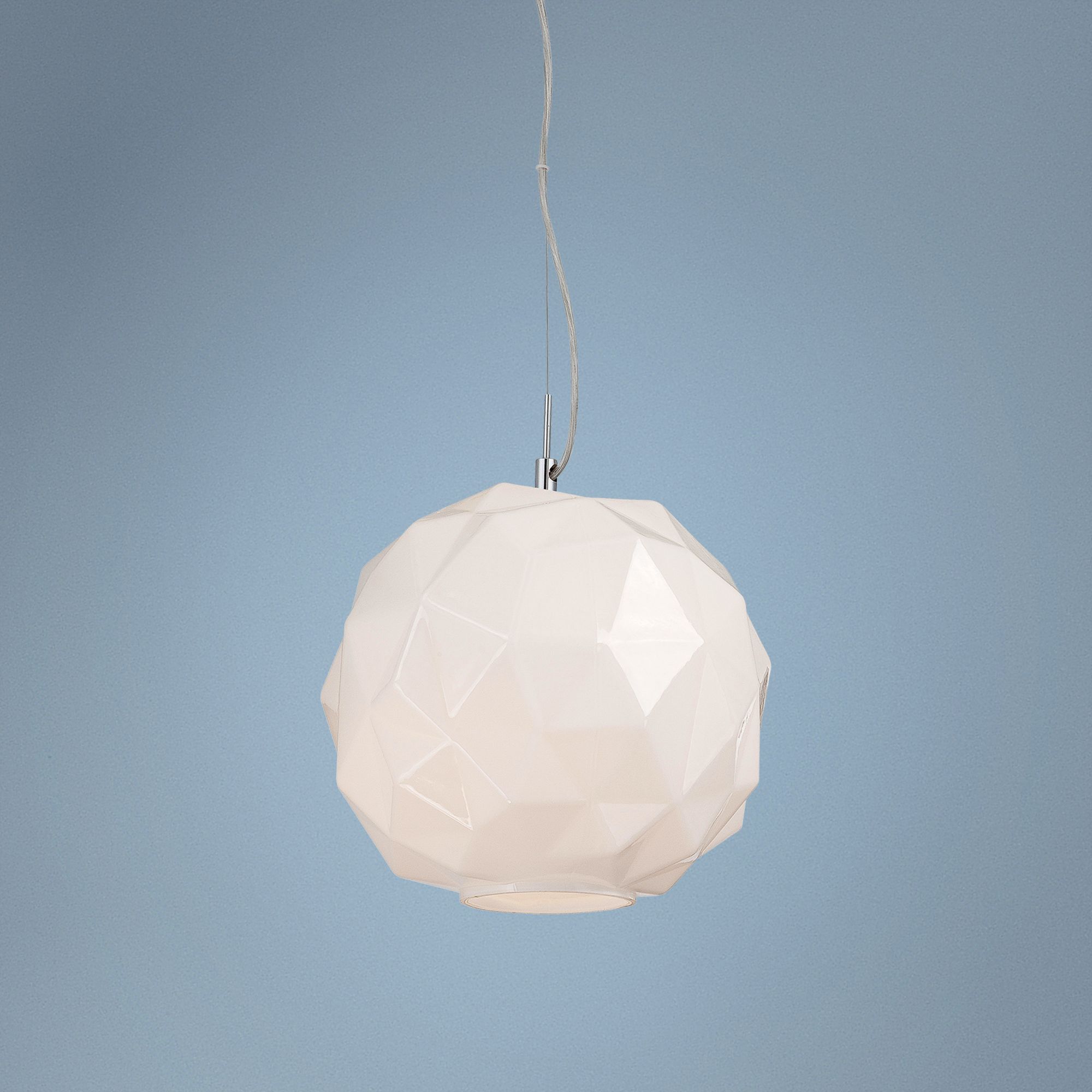 Eurofase Studio 11 3/4"W White Chiseled Glass Mini Pendant