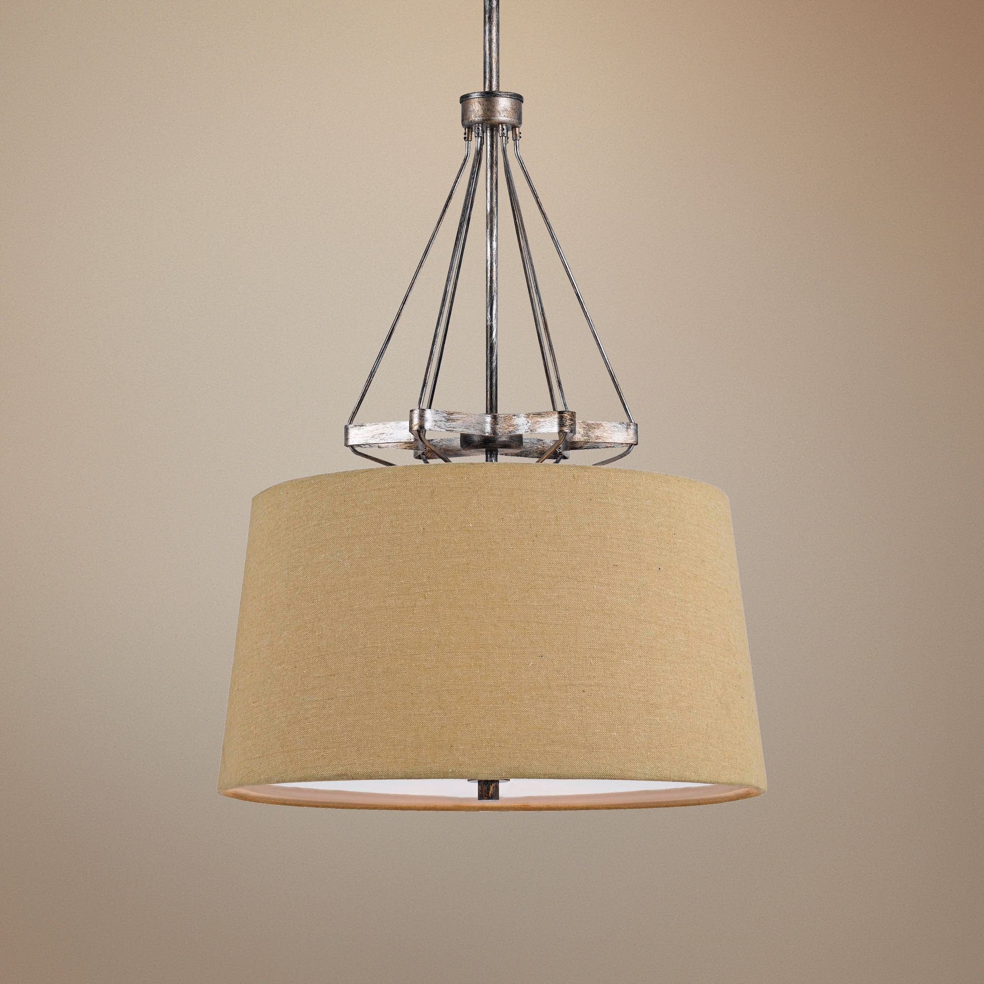 Cresco Collection 20" Wide Textured Steel Pendant