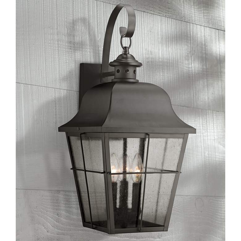 Image 1 Quoizel Millhouse 22" High Black Outdoor Wall Light