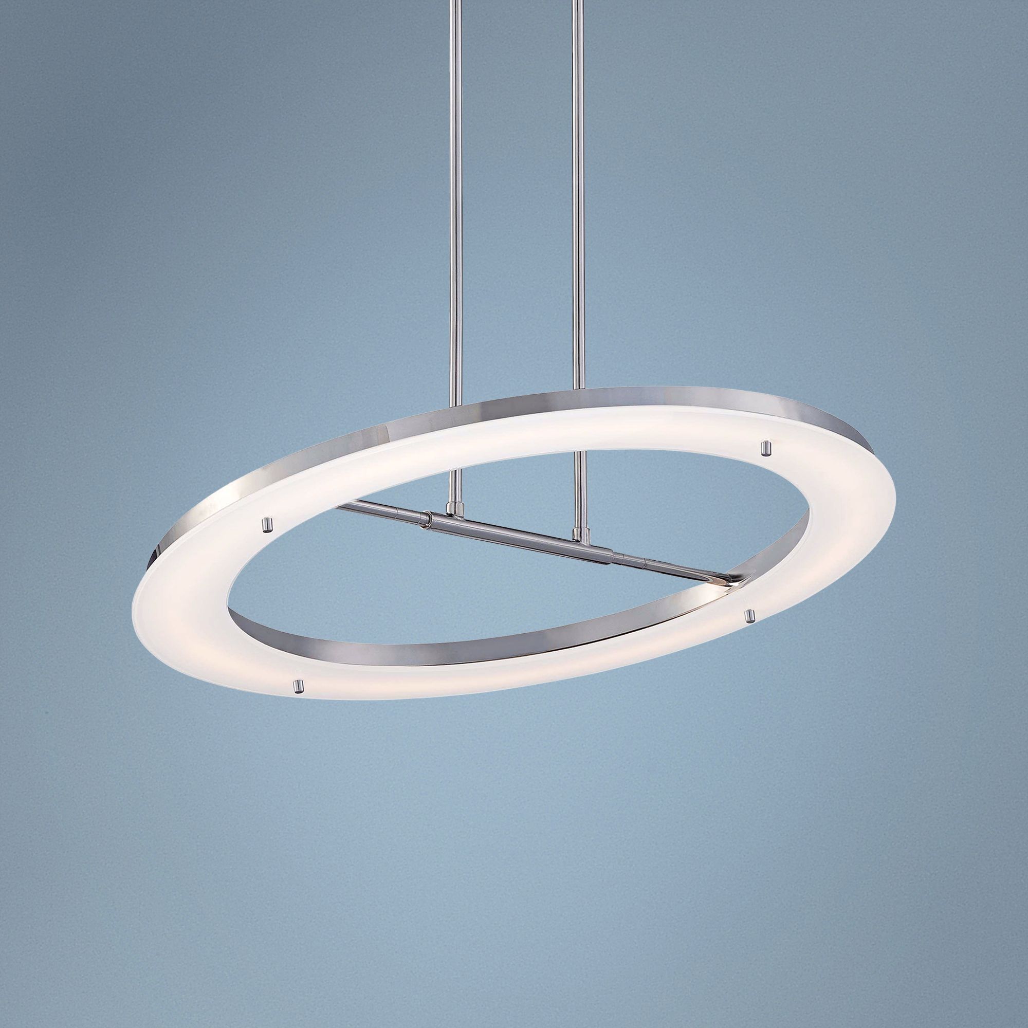 George Kovacs Twist and Shout 25" Wide Chrome LED Pendant