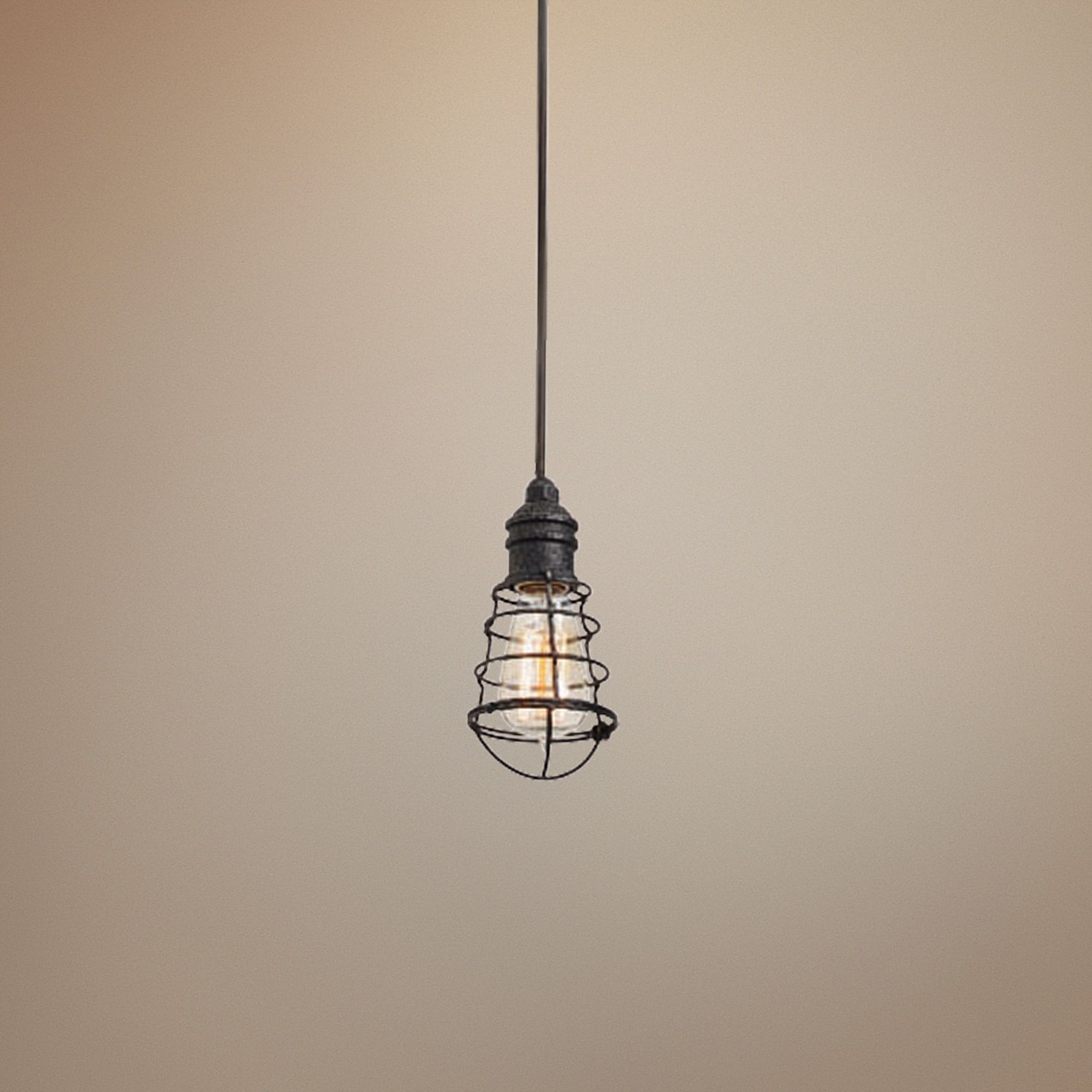 Conduit Collection 4" Wide Old Silver Mini Pendant