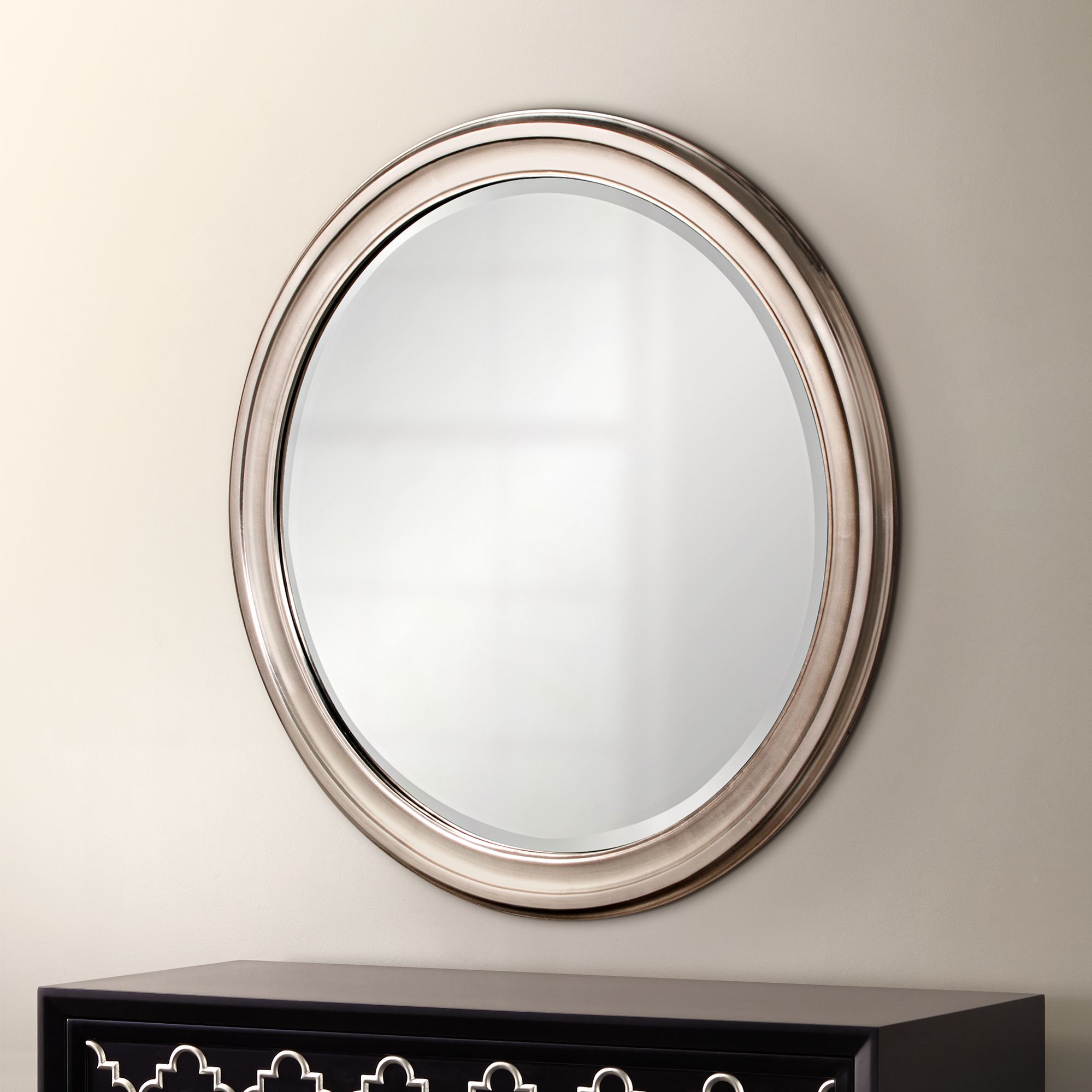 Howard Elliott George Nickel 36" Round Wall Mirror