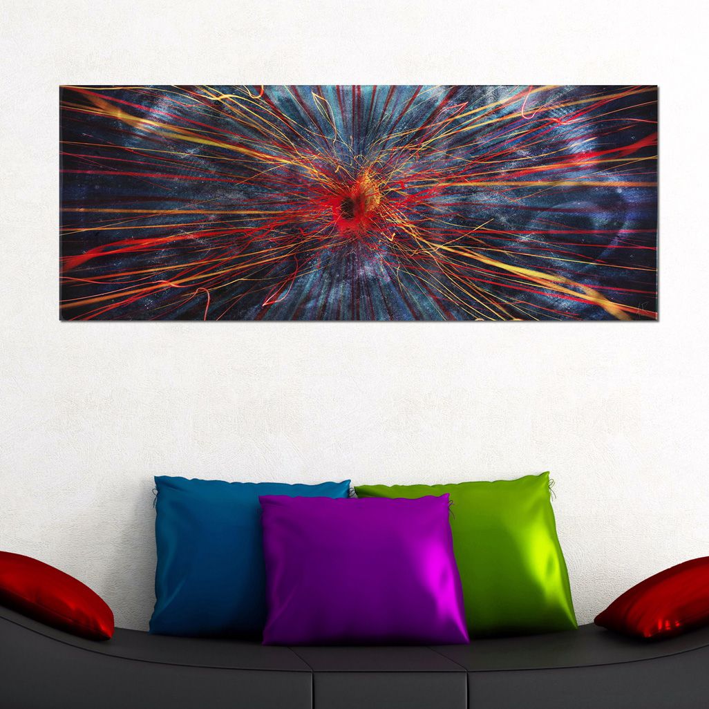 Implosion 48" Wide Contemporary Metal Wall Art