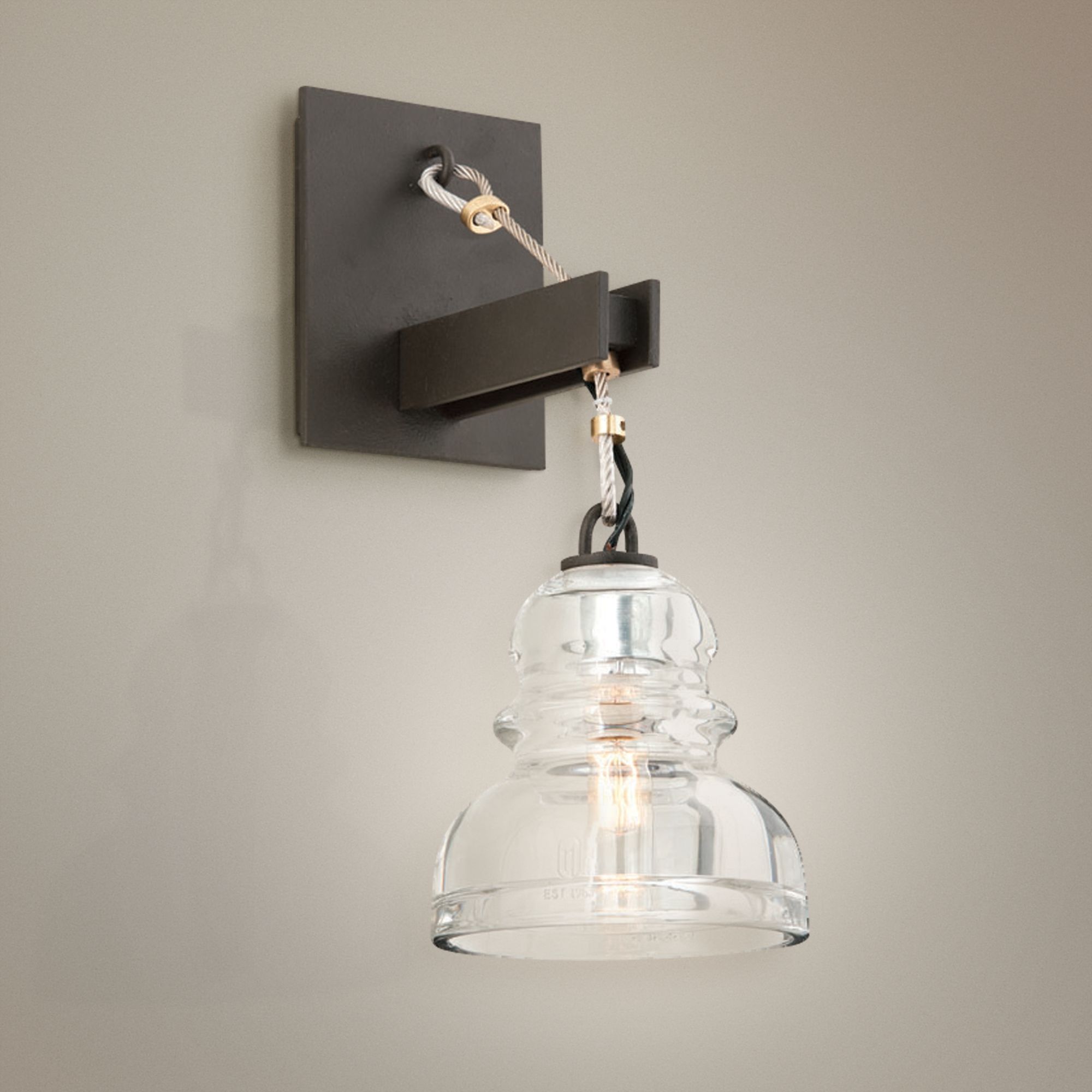 Menlo Park 14" High Deep Bronze Wall Sconce