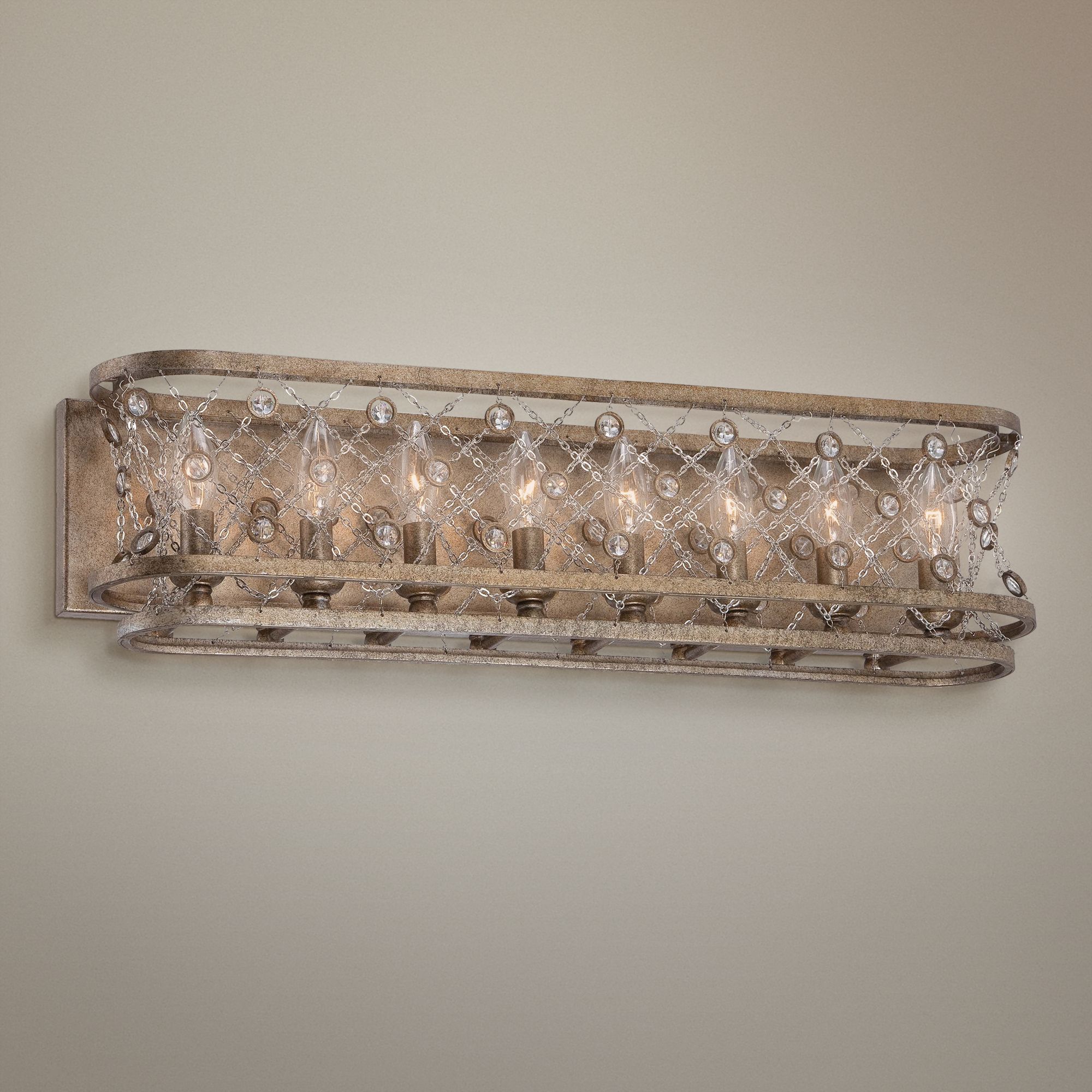 Metropolitan Vel Catena 27 1/2" Wide Gold Bath Light