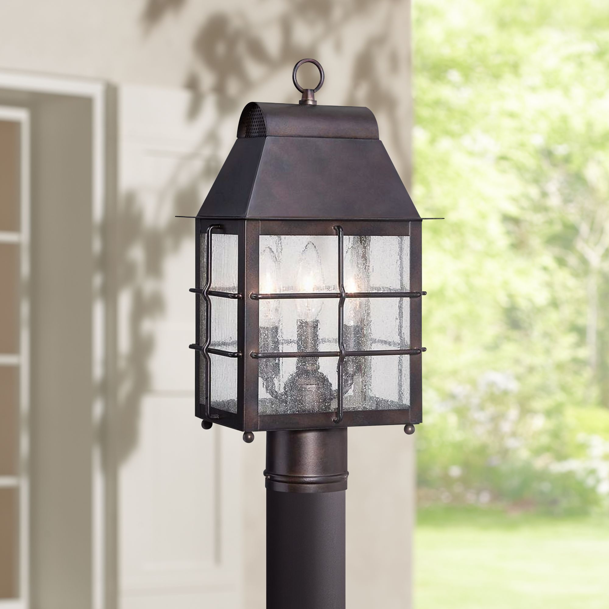 Minka Willow Pointe 17" High Bronze Outdoor Post Light