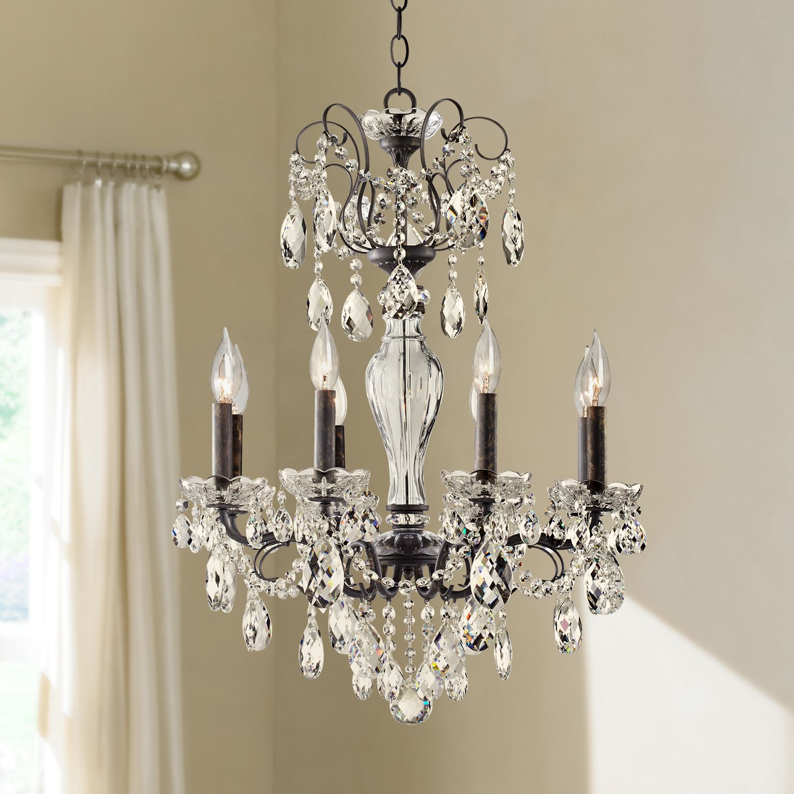 Schonbek Sonatina 21 1/2" Wide Bronze Crystal Chandelier