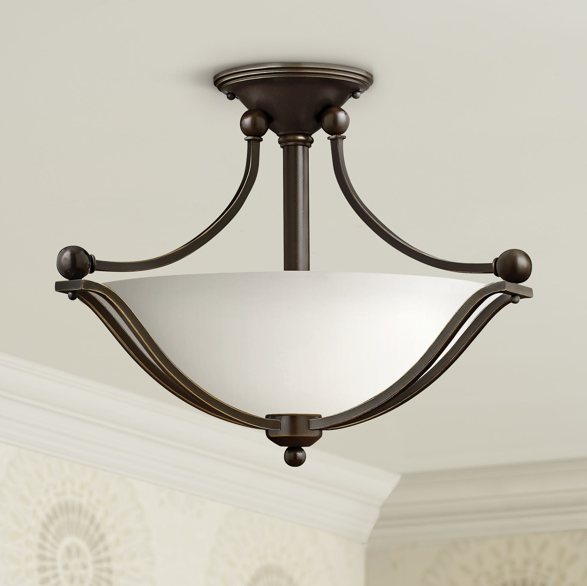 Hinkley Bolla 19 1/4" High Olde Bronze Opal Ceiling Light