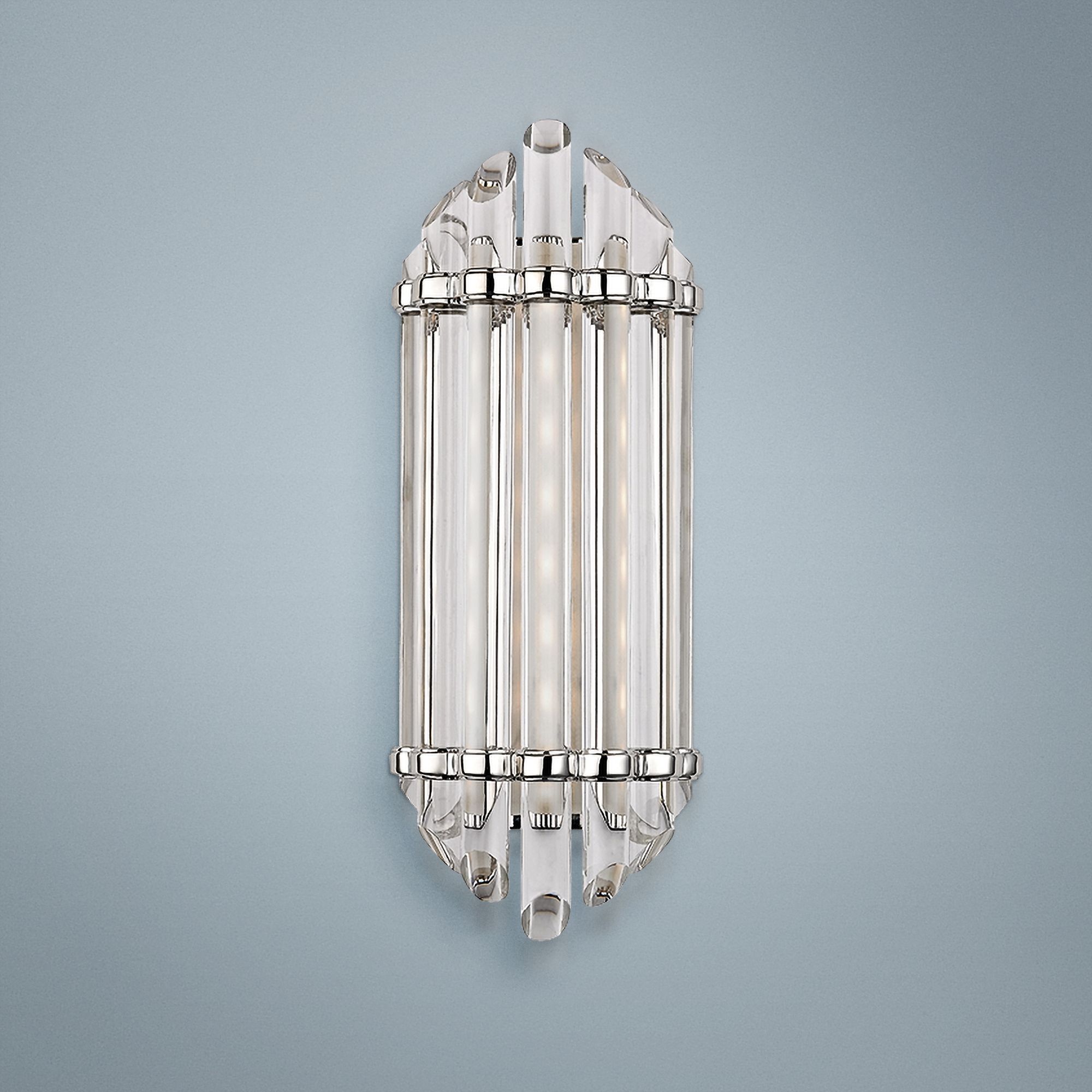 Albion 6 1/2" Wide 8-Light Polished Nickel LED Wall Sconce