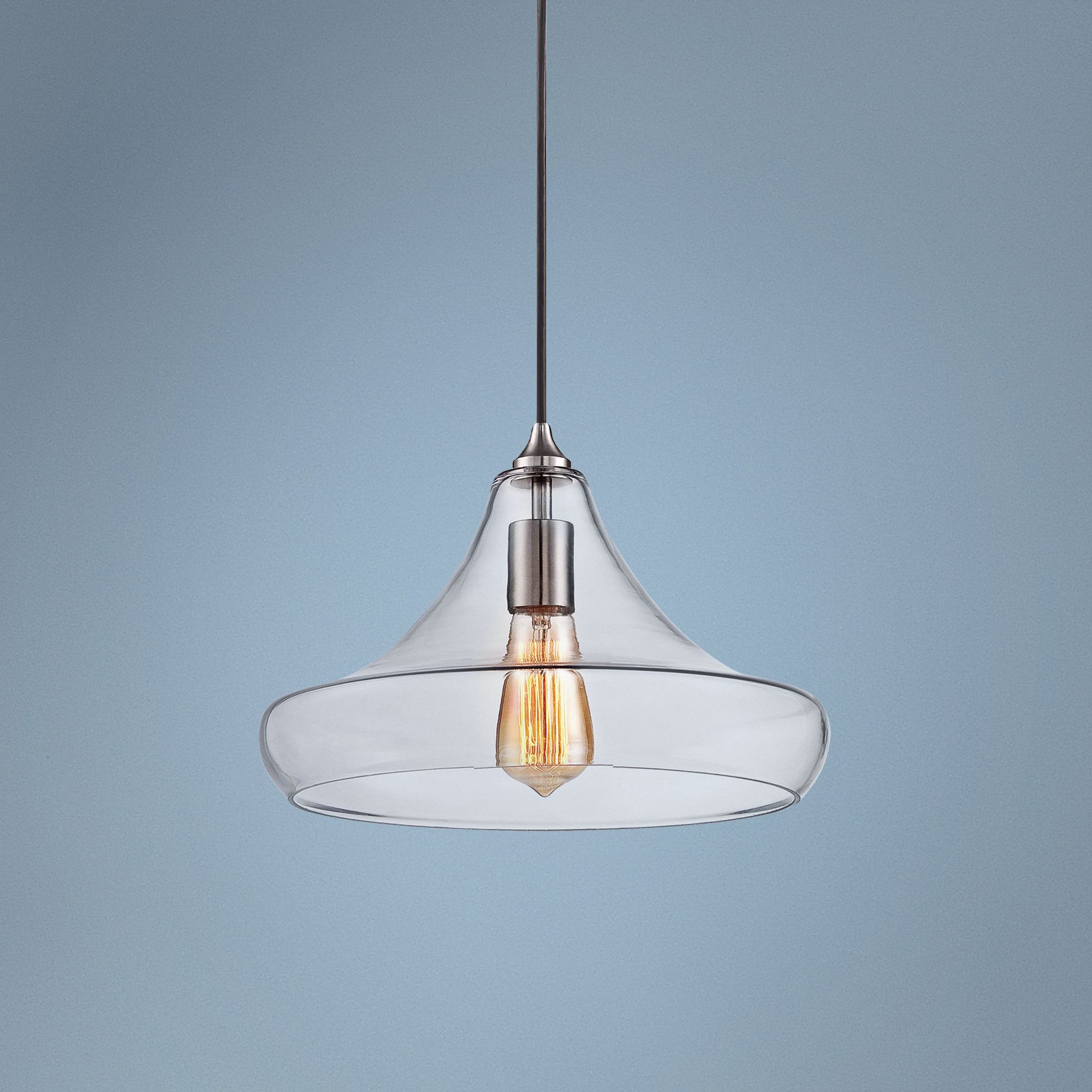 Urban Contemporary 13 1/4" Wide Clear Glass Pendant Light