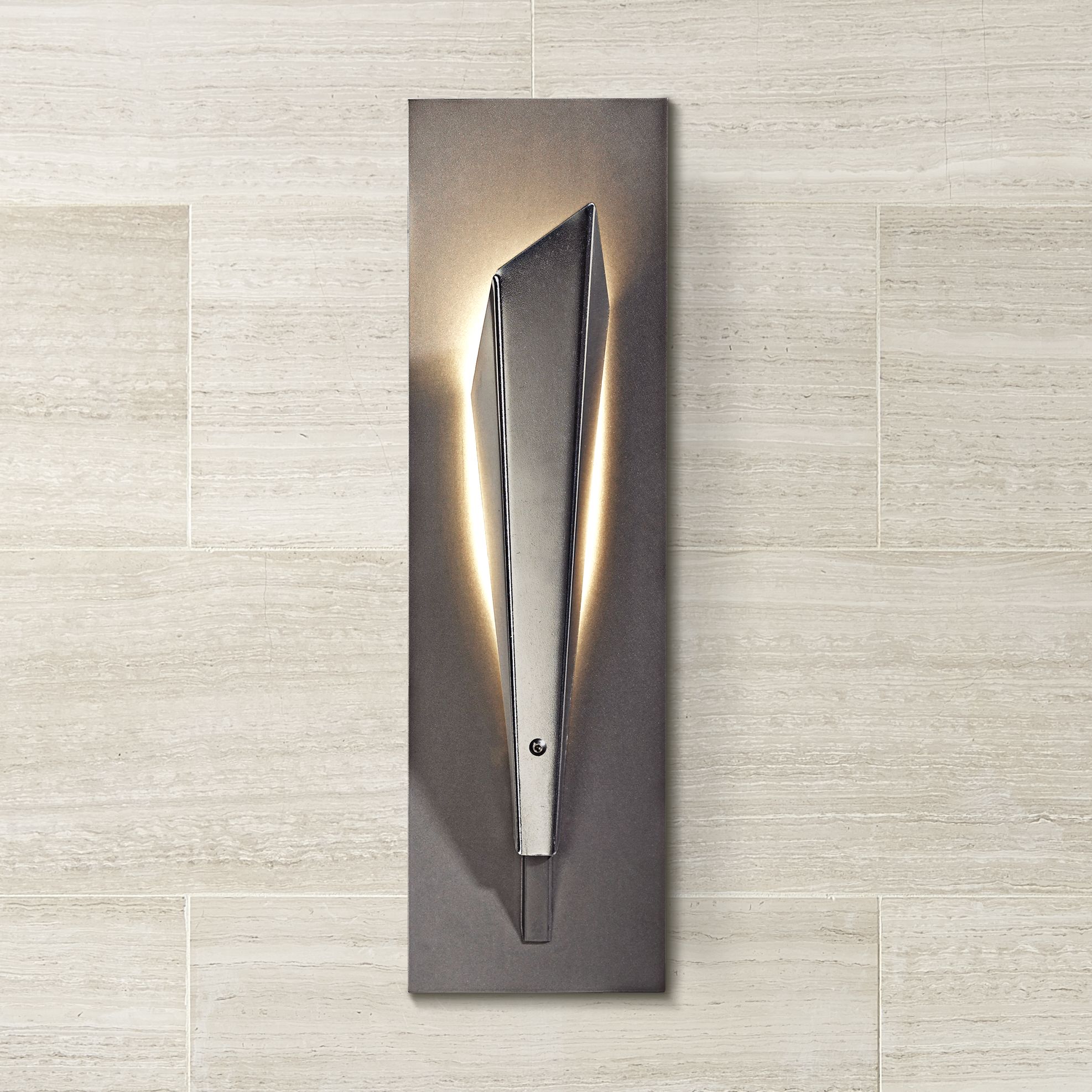 Hubbardton Forge Quill 15 1/2" High Platinum LED Wall Sconce