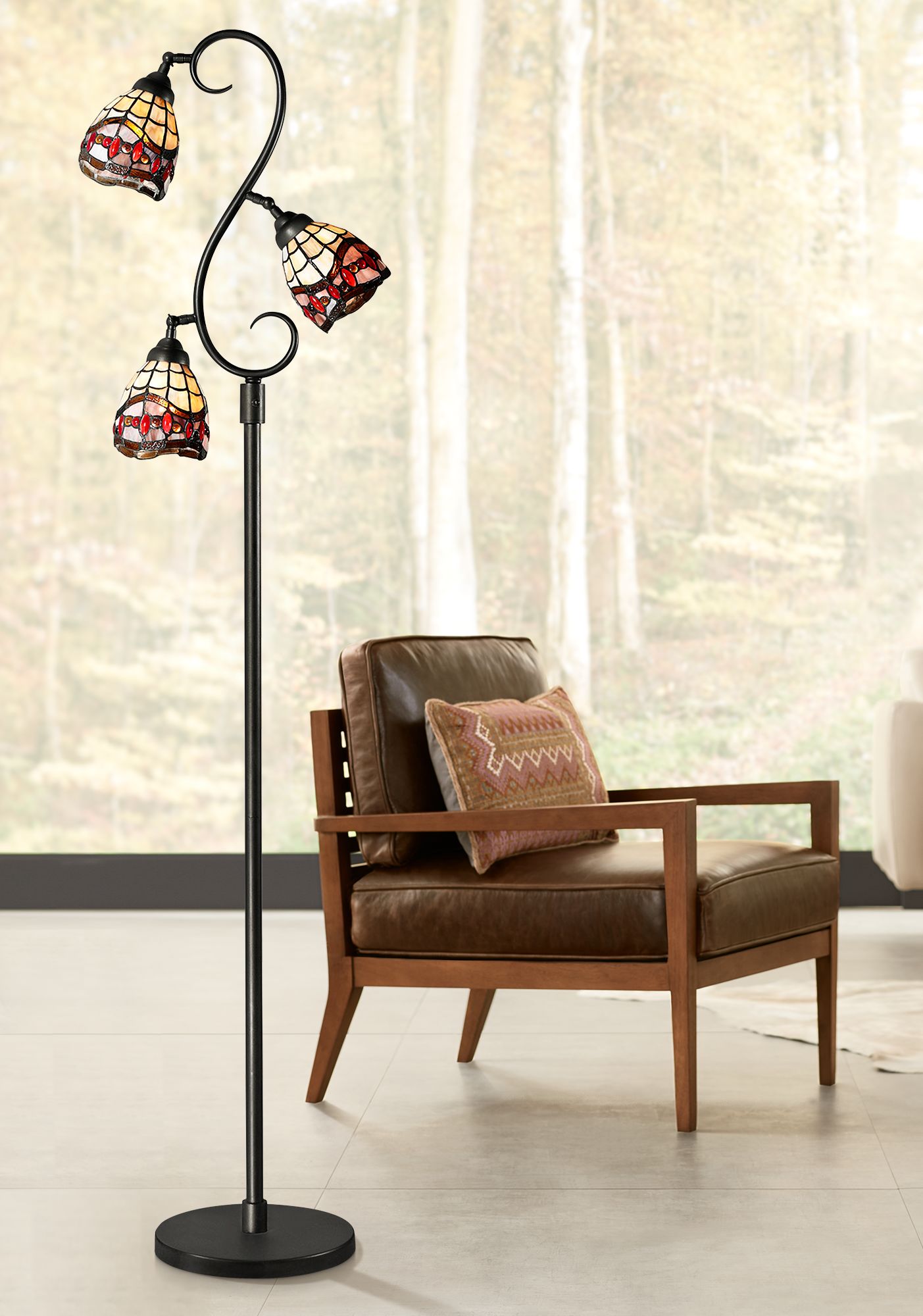 Dale Tiffany Fall River 3-Light Bronze Floor Lamp