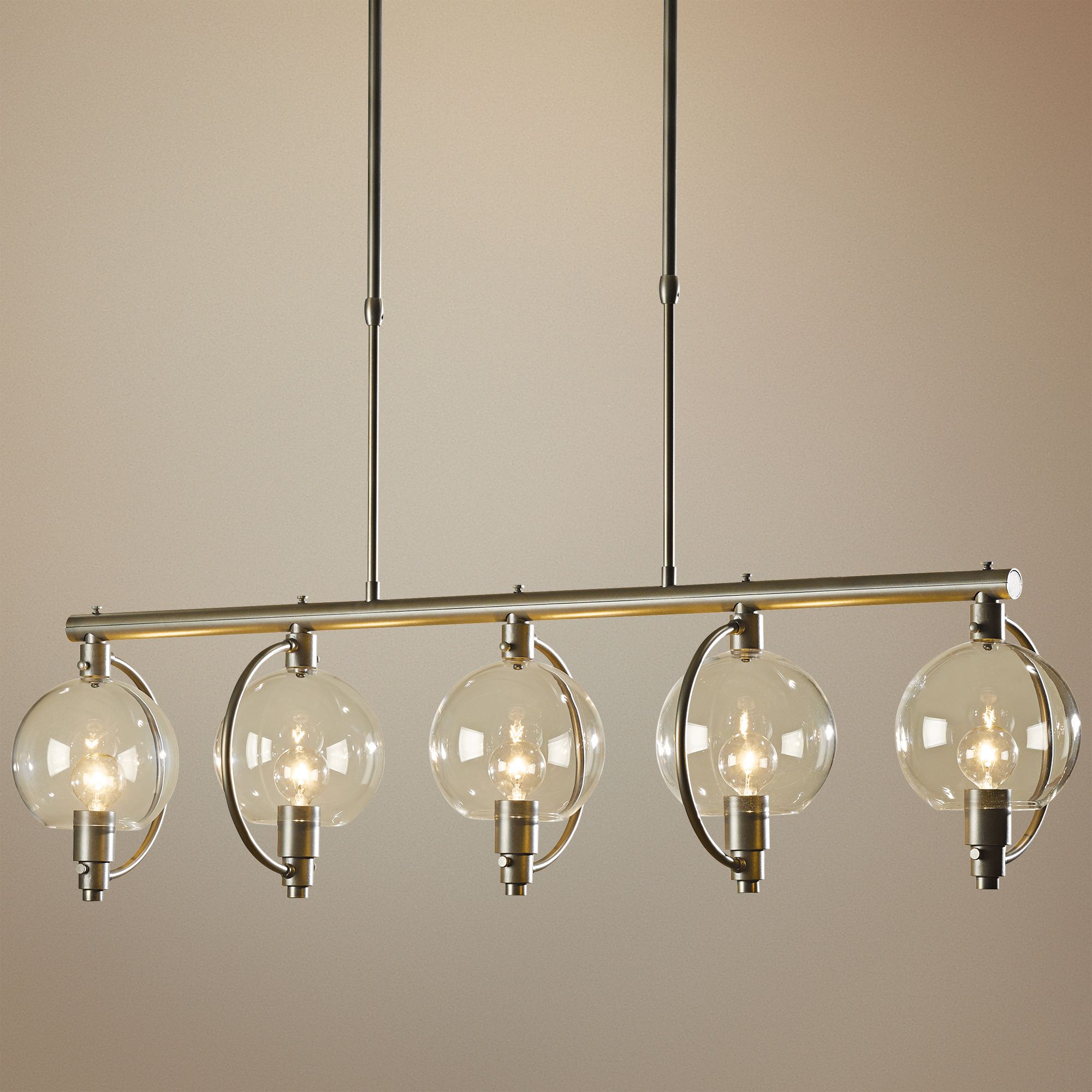 Hubbardton Forge Pluto 42"W Clear Glass 5-Light Pendant