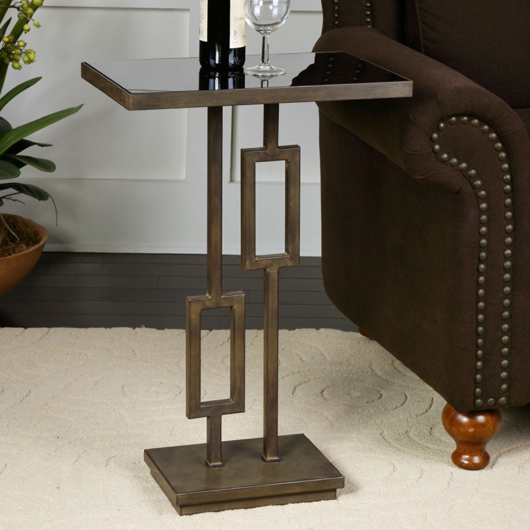 Uttermost Rubati 17 3/4" Wide Tarnished Silver Accent Table