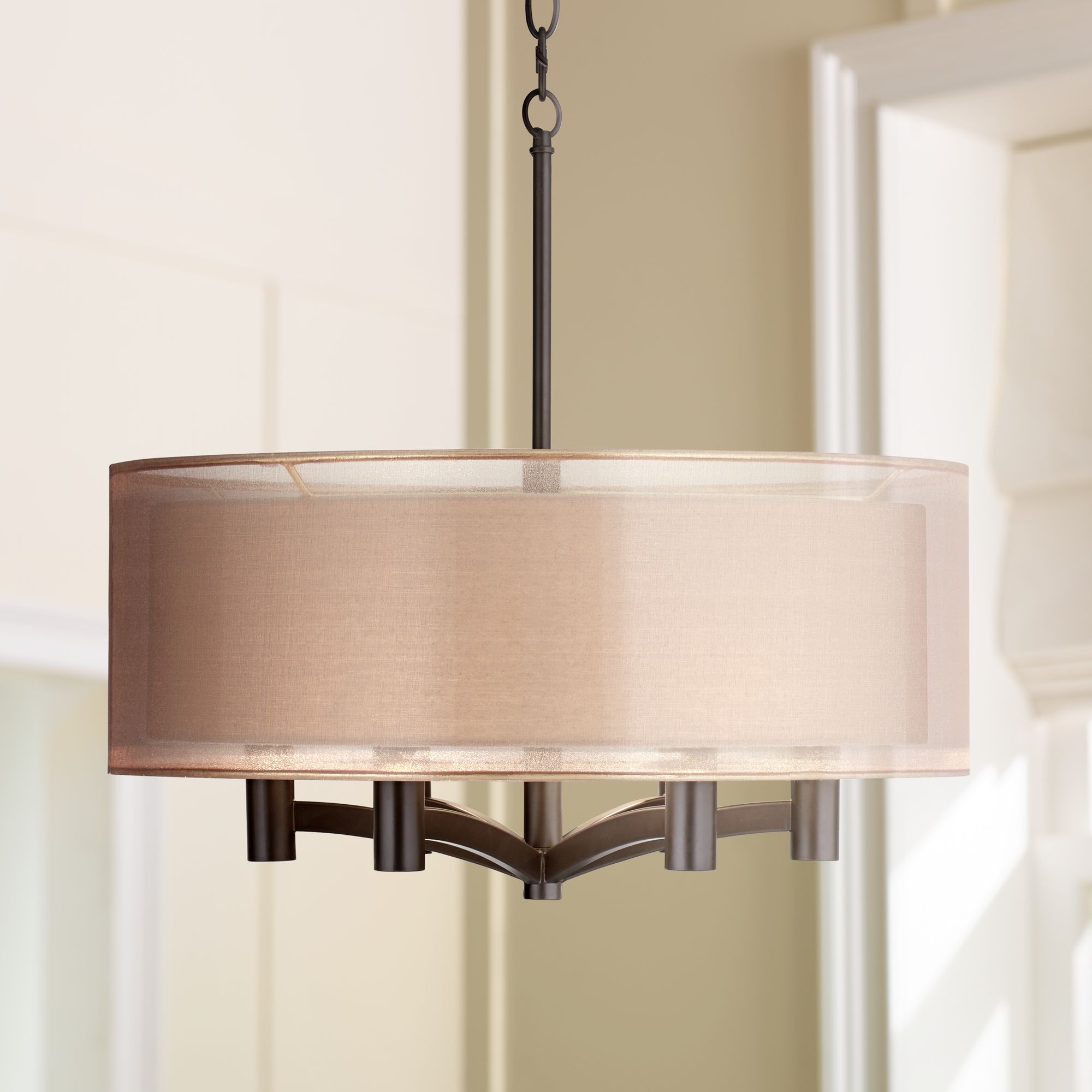Possini Euro Caliari 6-Light 22" Wide Bronze Pendant Light