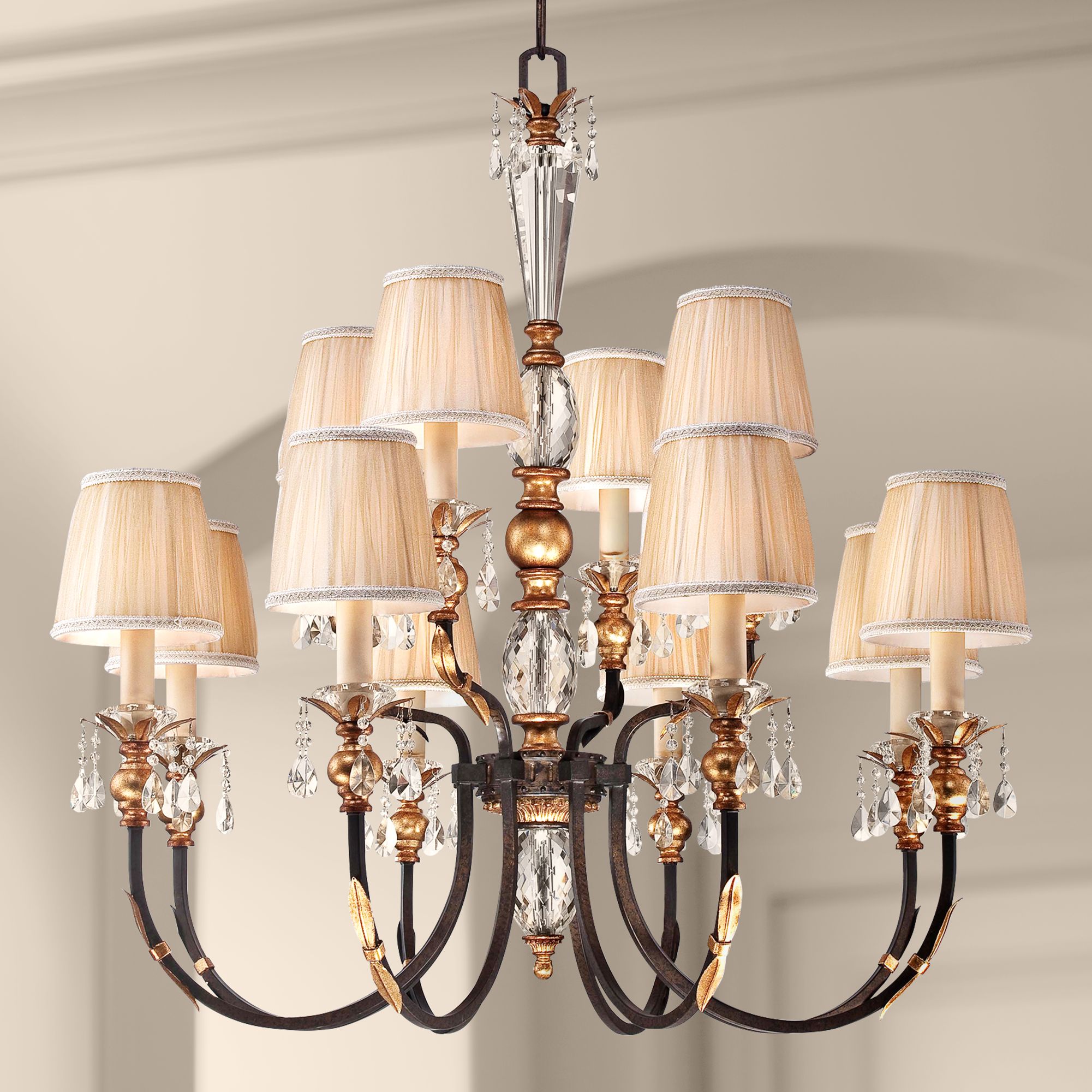 Metropolitan Bella Cristallo 38 1/4" Wide Bronze Chandelier