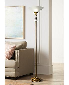 Brass Antique Brass Dale Tiffany Torchiere Floor Lamps