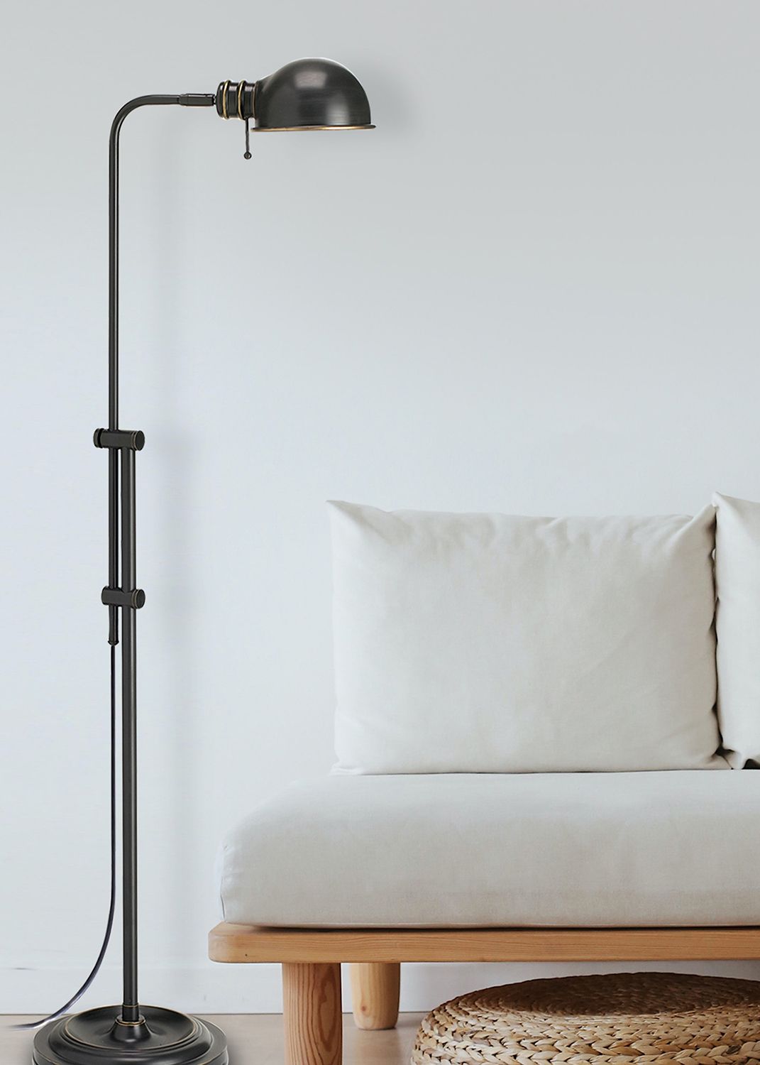 Bixby Brushed Bronze Metal Pharmacy Floor Lamp