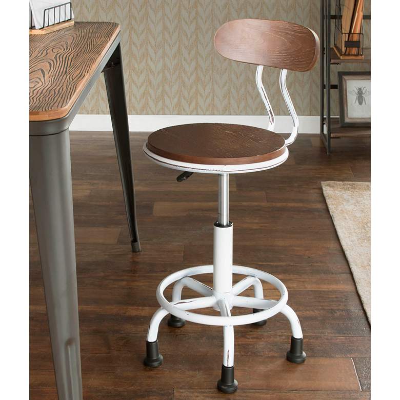 Image 1 Dakota Vintage White and Espresso Adjustable Task Chair