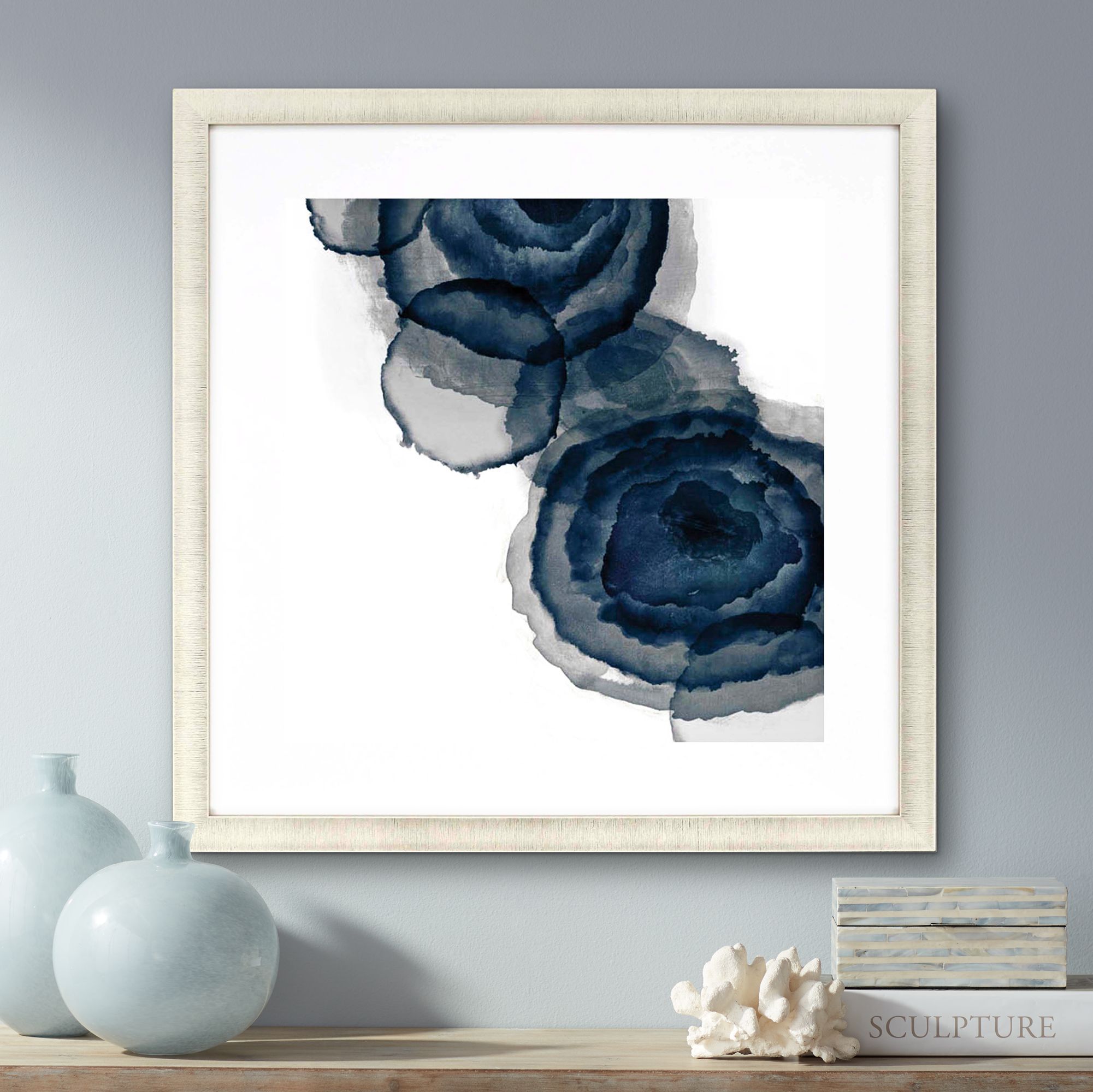 Blotted Ink I 35" Square Framed Giclee Wall Art