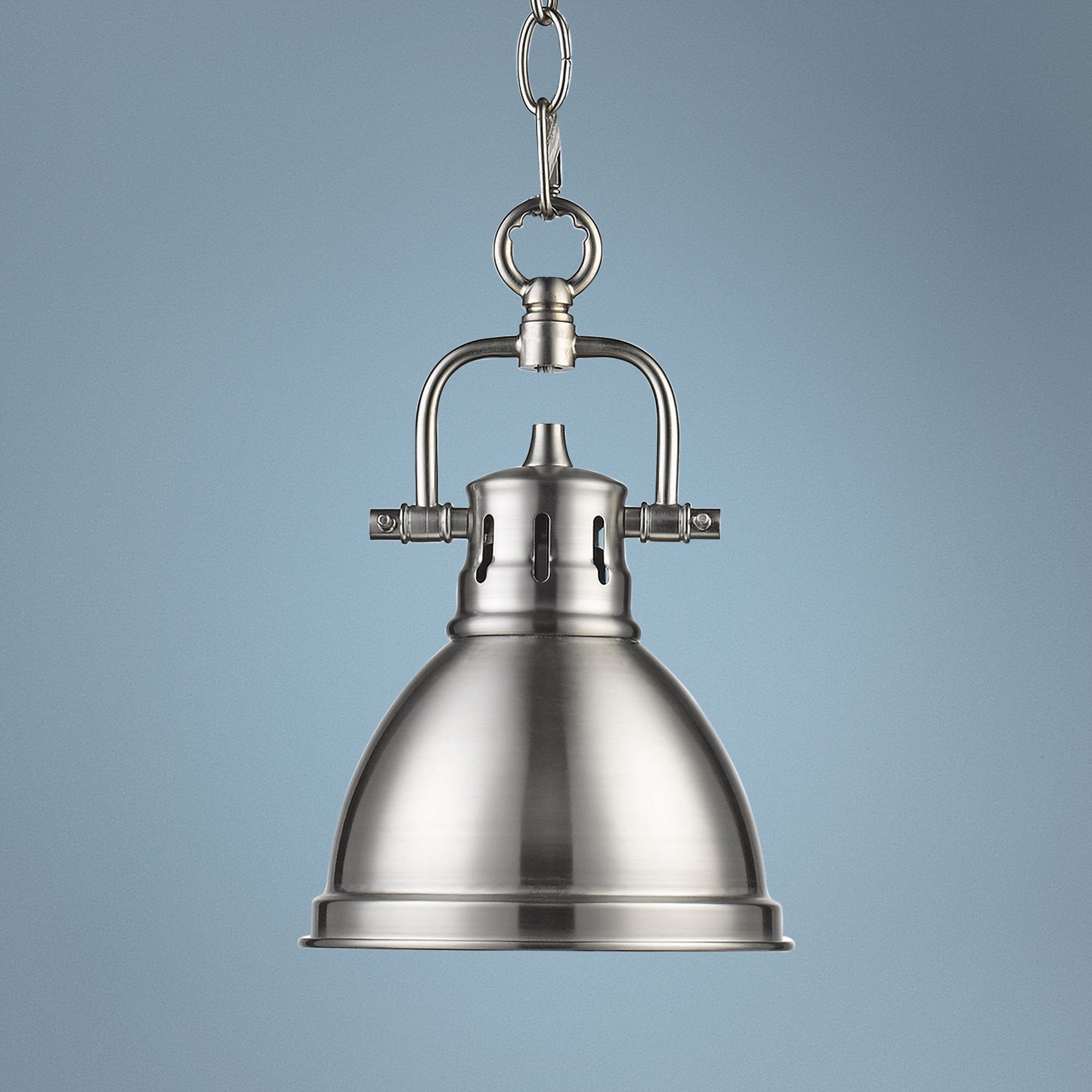 Duncan 6 1/2" Wide Pewter Mini Pendant with Chain