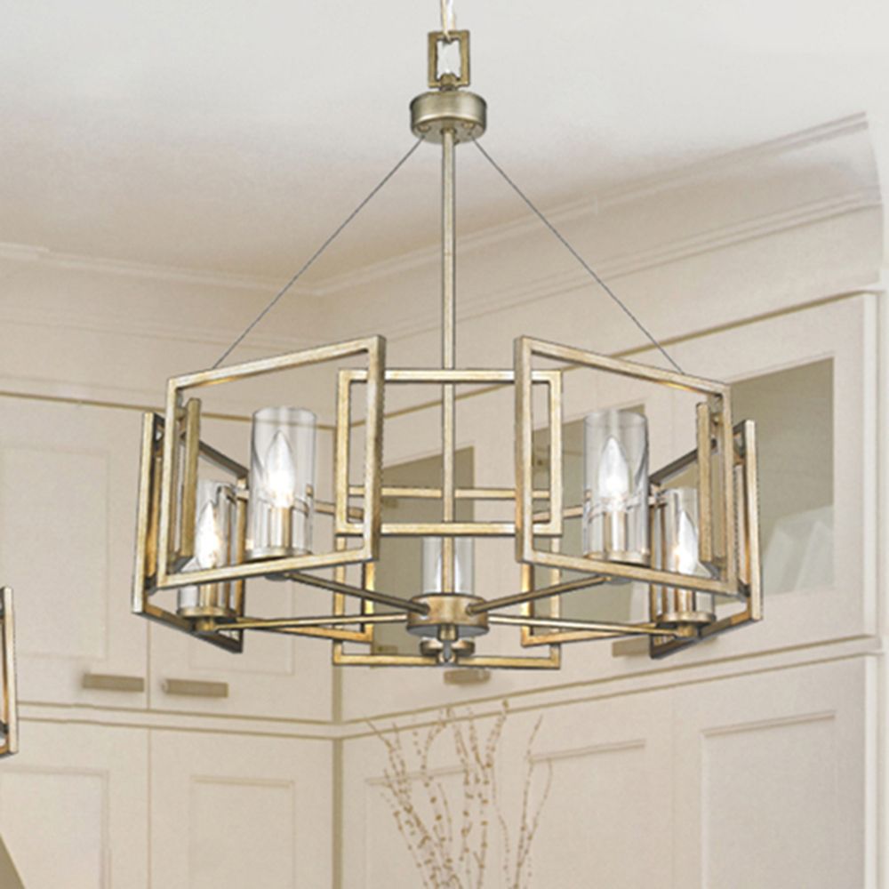 Marco 24 1/2" Wide White Gold 5-Light Chandelier
