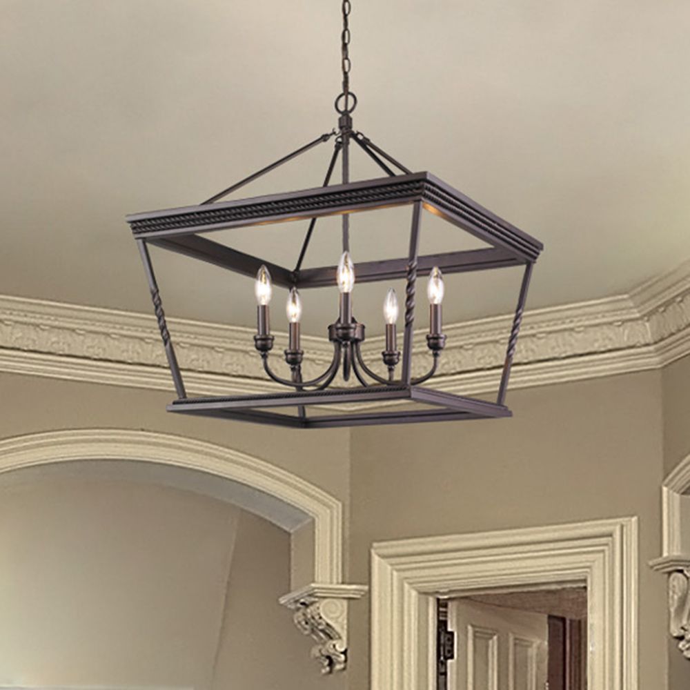 Davenport 24" Wide Etruscan Bronze 5-Light Pendant