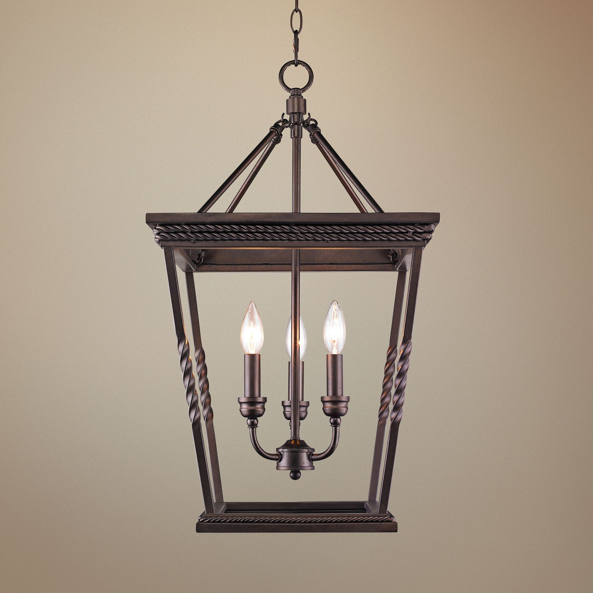 Davenport 14 1/2" Wide Etruscan Bronze 3-Light Foyer Pendant