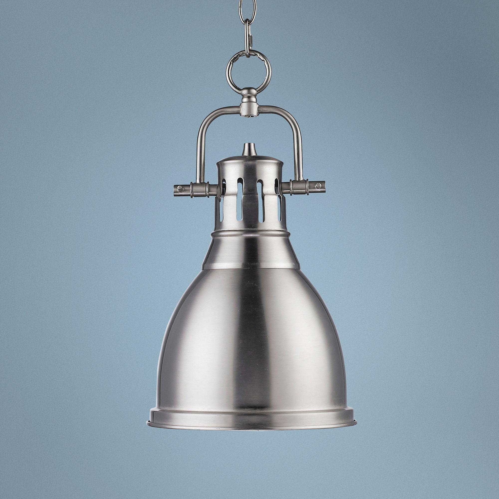 Duncan 9" Wide Pewter Mini Pendant with Chain