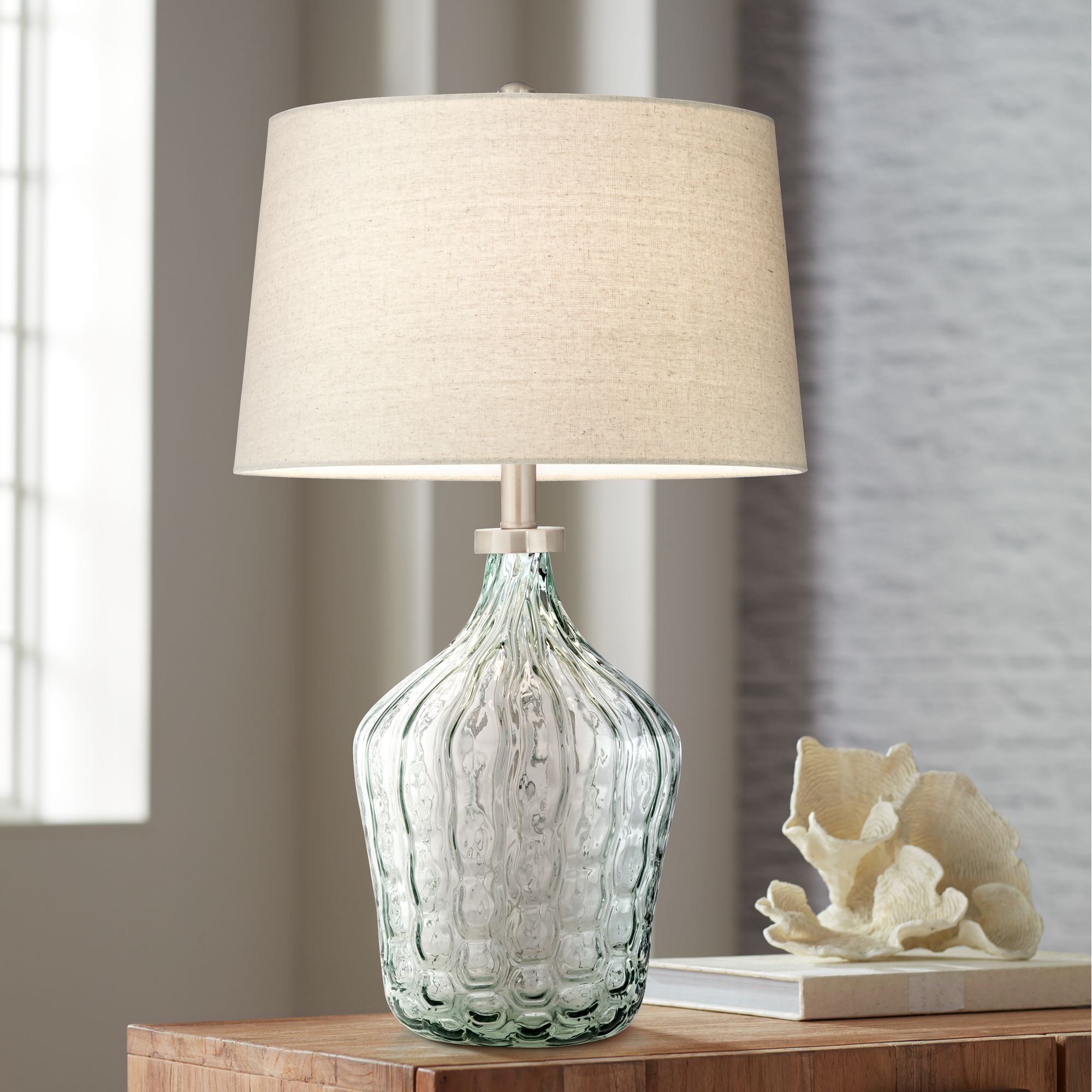 Seagrass Clear Green Art Glass Table Lamp