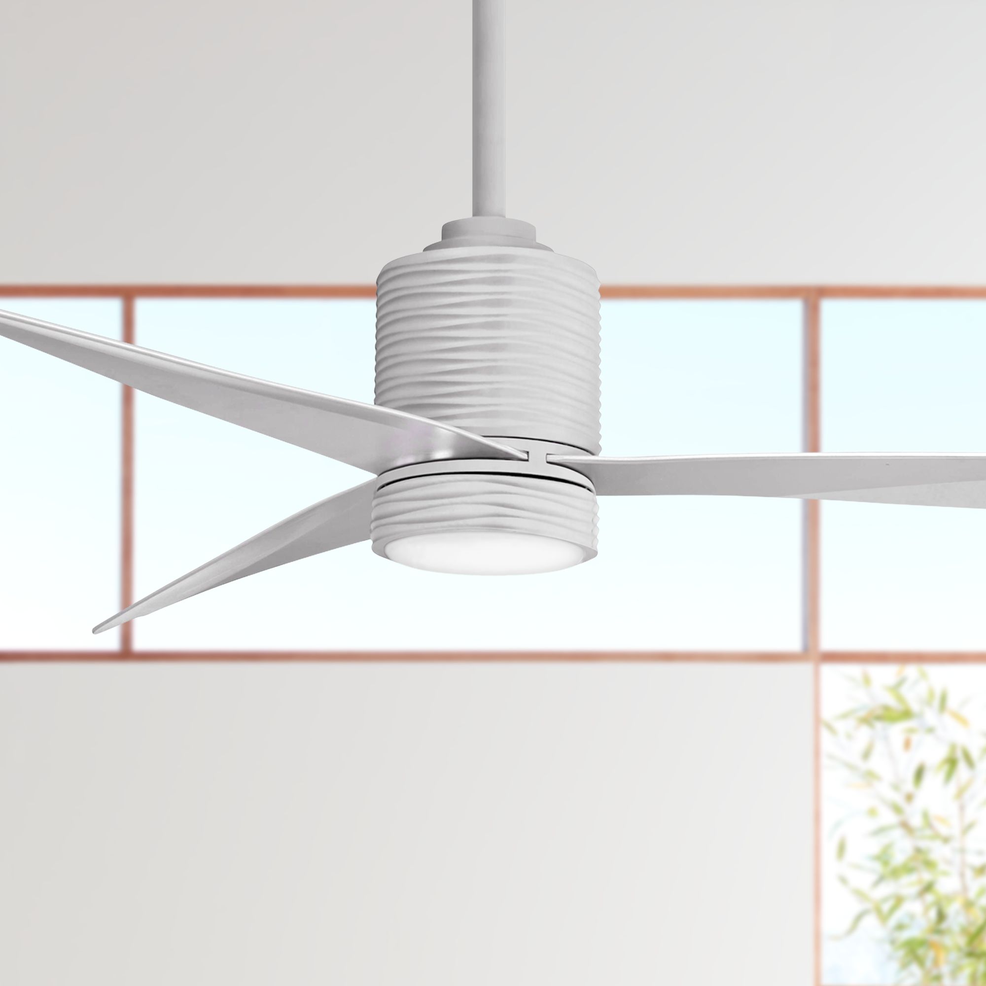56" Minka Aire Mojave Silver LED Ceiling Fan