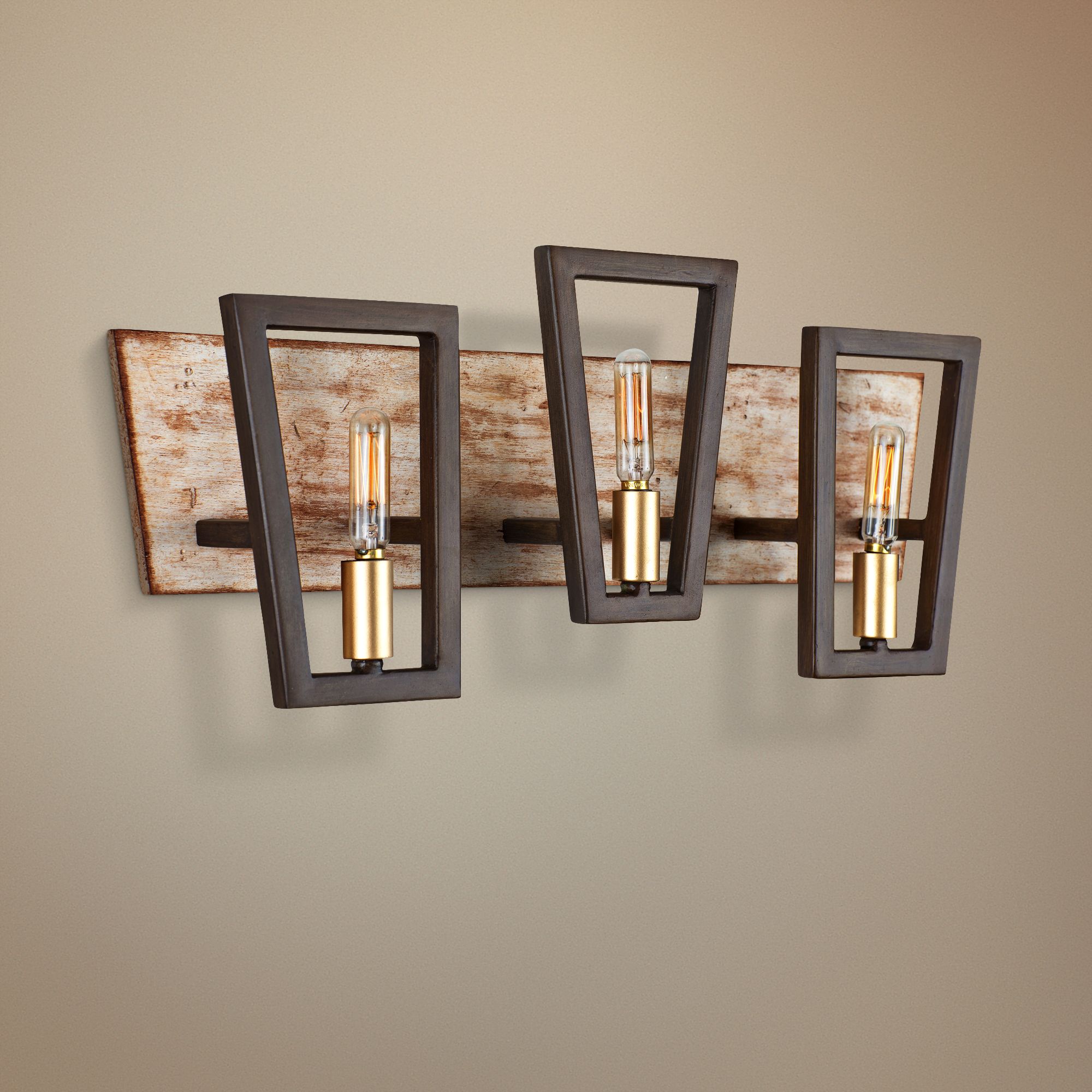 Varaluz Zag 21" Wide 3-Light Dark Oak Bath Light